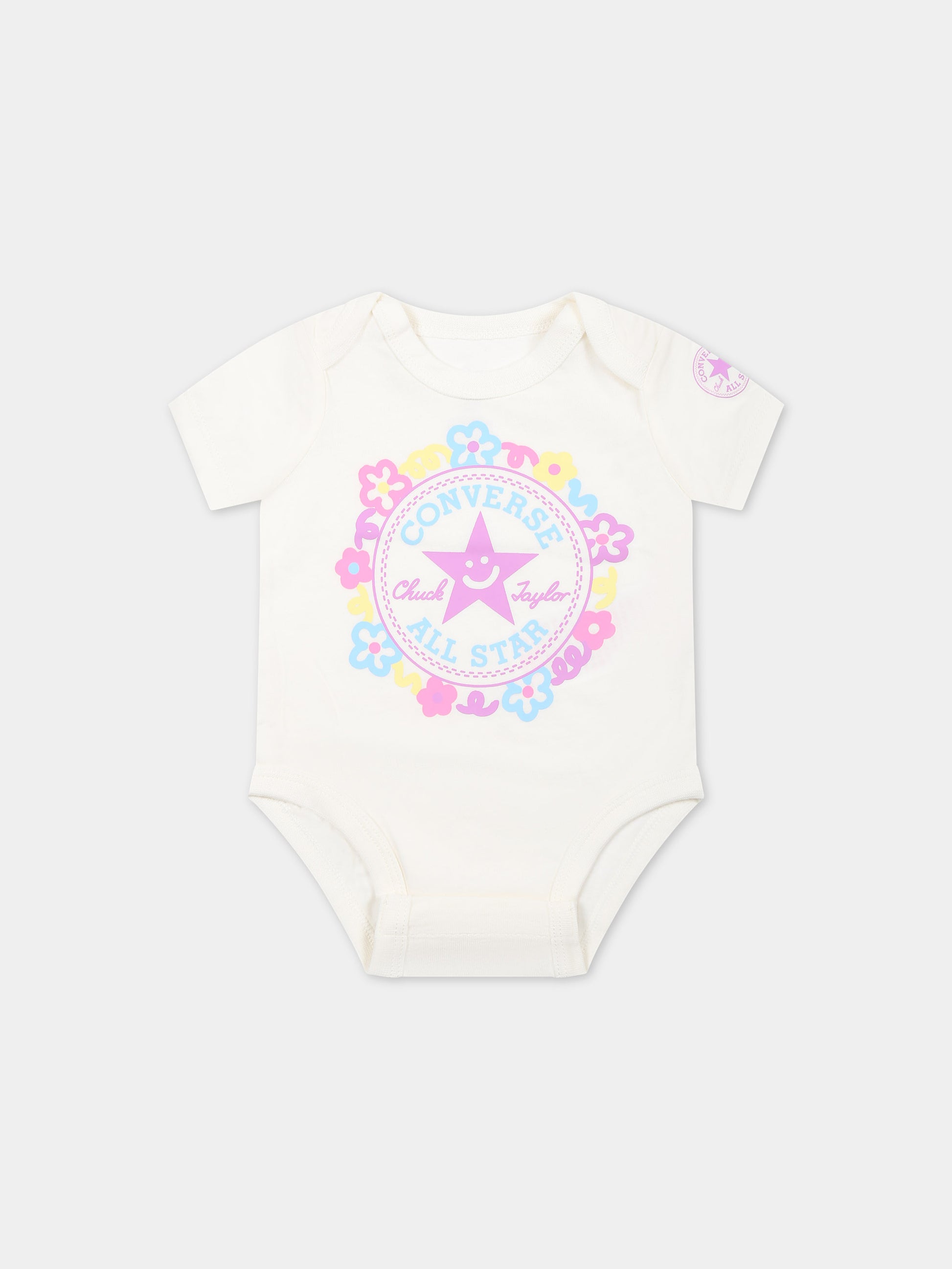 Set multicolor per neonata con logo e stampa,Converse,5CF307 W2Y