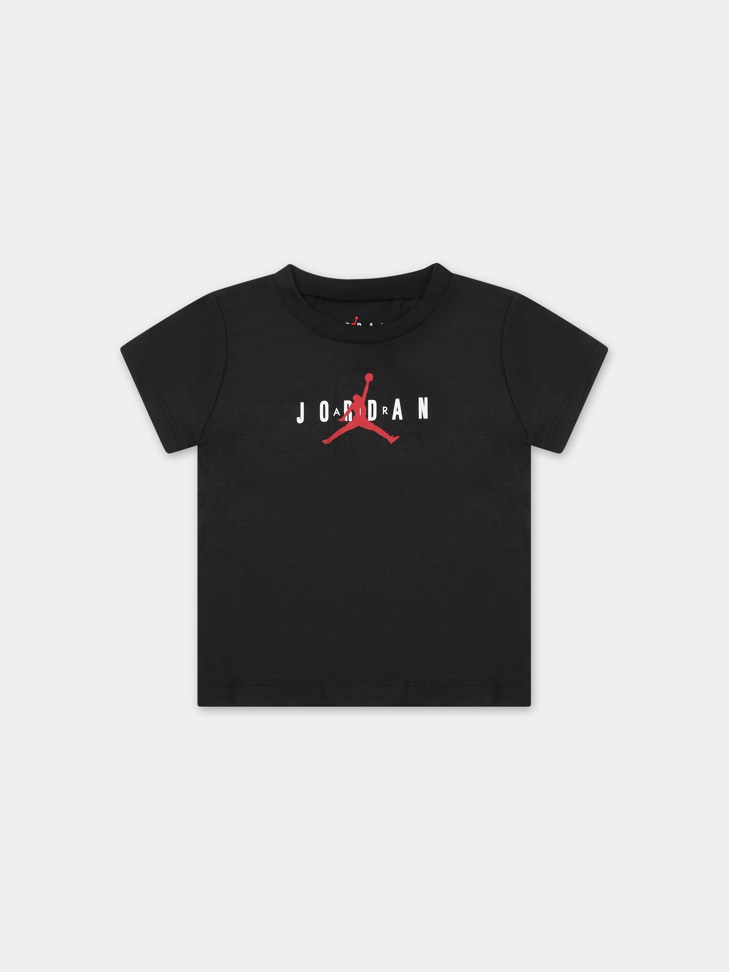 T-shirt nera per neonato con iconico Jumpman,Jordan,65B922 023