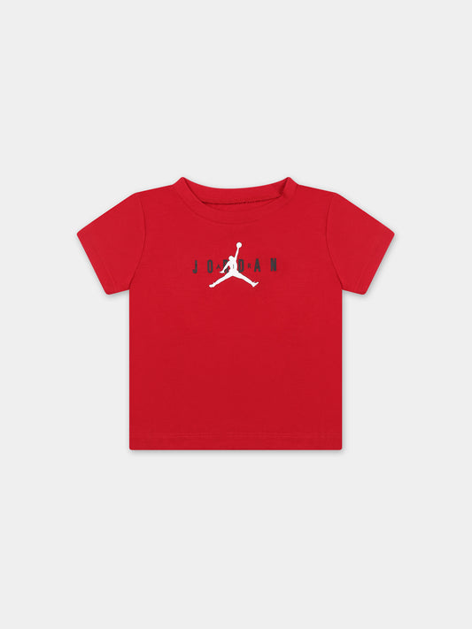 T-shirt rossa per neonato con iconico Jumpman,Jordan,65B922 R78