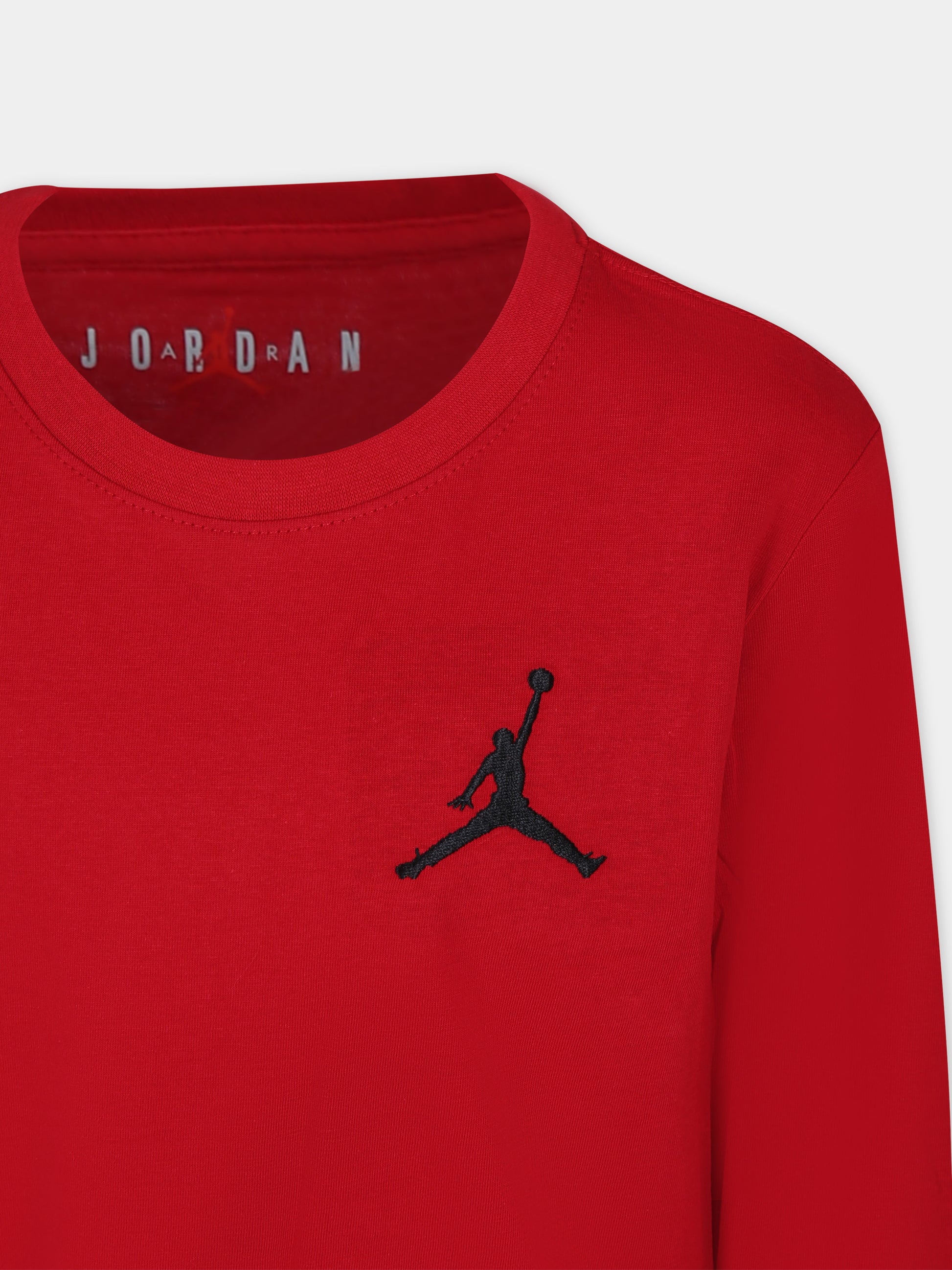 T-shirt rossa per bambino con iconico Jumpman,Jordan,95A903 R78