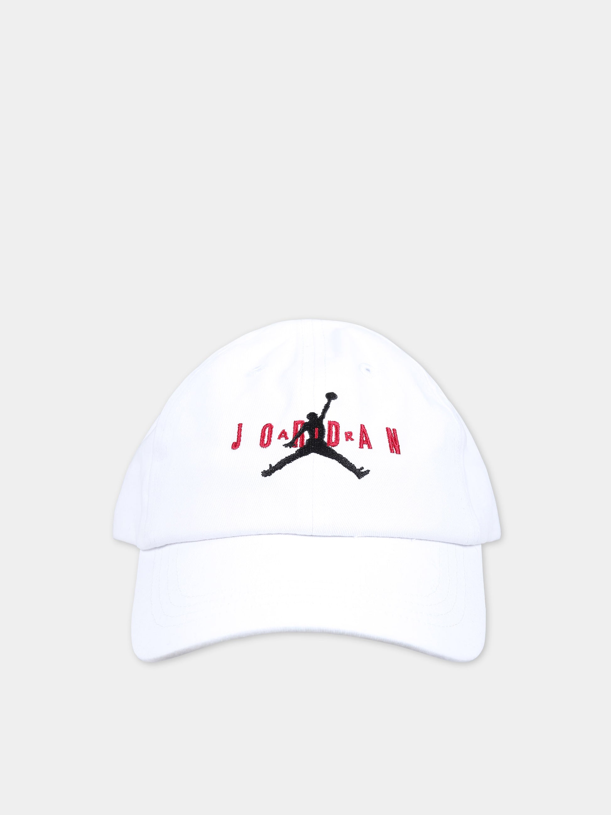 Cappello bianco per bambino con logo e jumpman,Jordan,8A0569 001