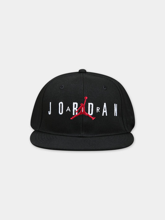 Cappello nero per bambino con iconico Jumpman,Jordan,9A0128 023