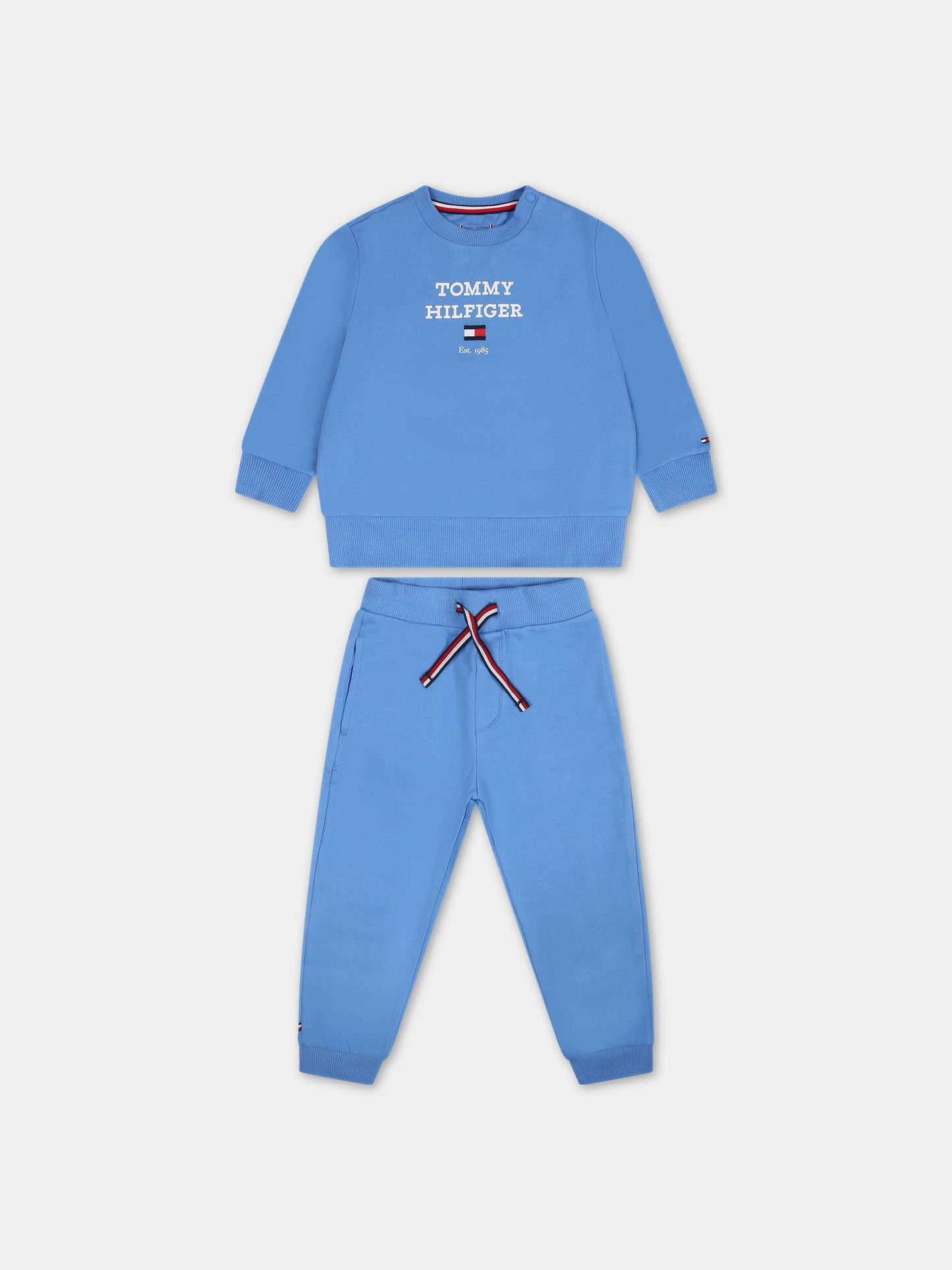 Completo azzurro per neonato con logo,Tommy Hilfiger Junior,23FMTHKN0KN01771J C30