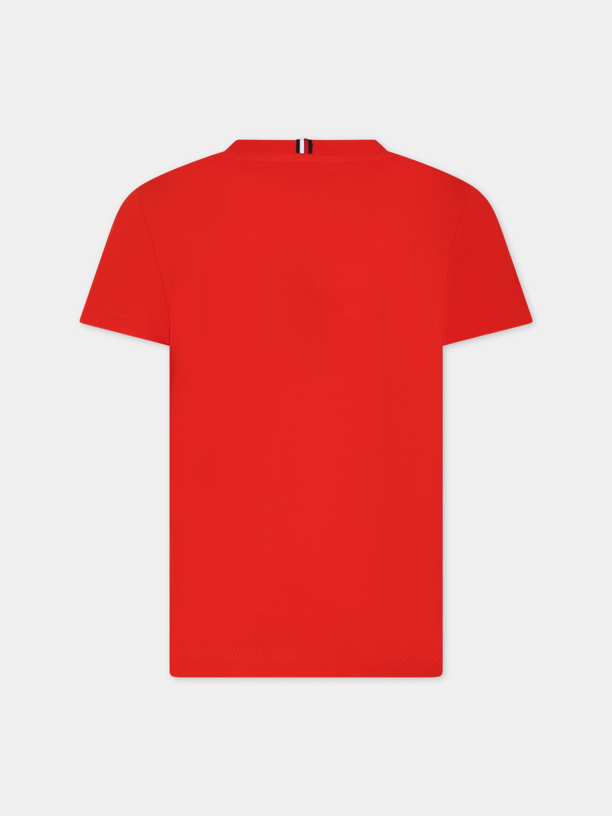 T-shirt rossa per bambino con logo,Tommy Hilfiger Junior,23FMTHKB0KB08671J XND