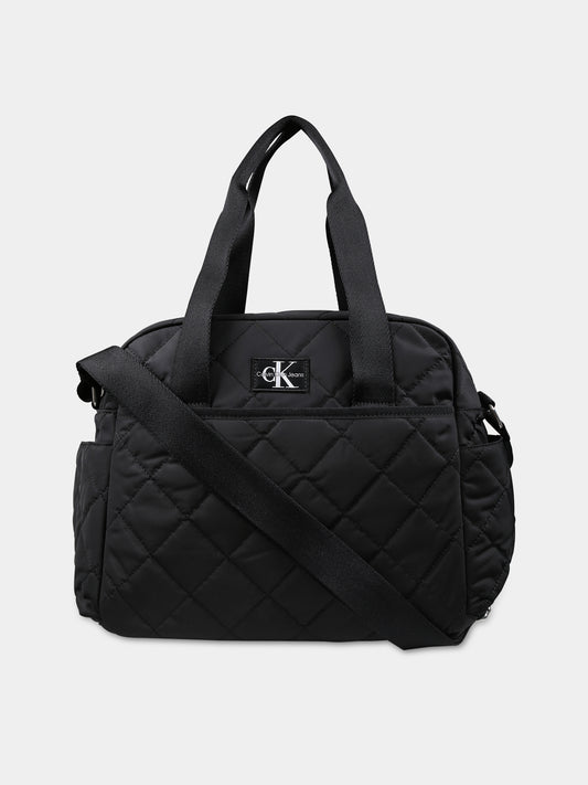 Borsa mamma nera per neonati con logo,Calvin Klein Kids,23FMCKIU0IU00567 BEH