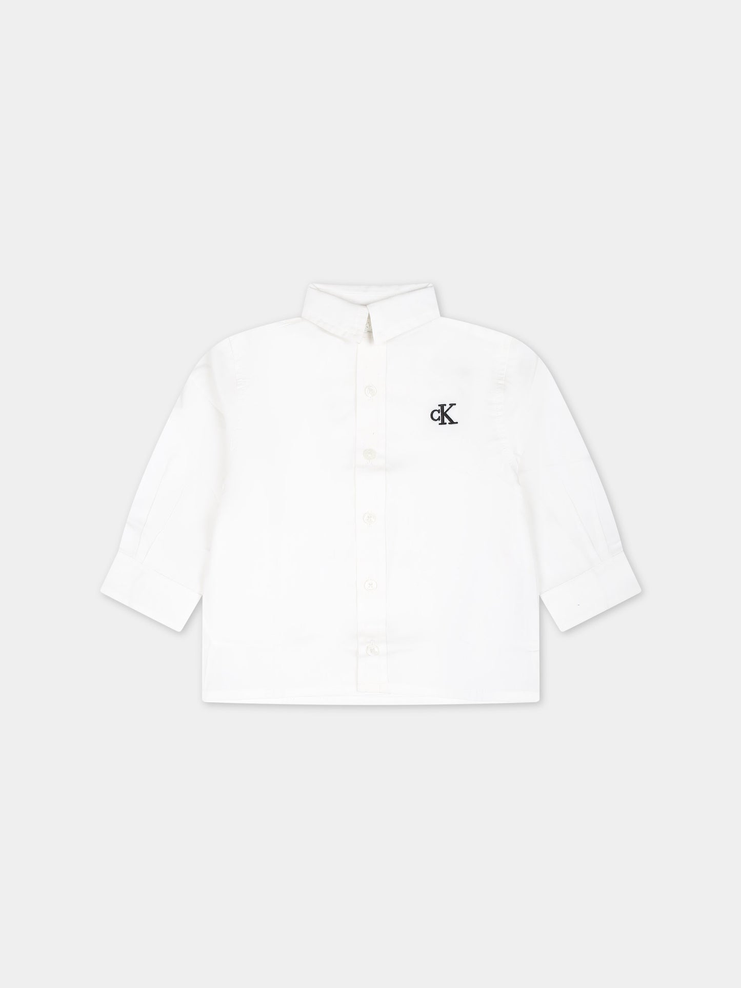 Camicia bianca per neonato con logo,Calvin Klein Kids,23FMCKIN0IN00161 YAF