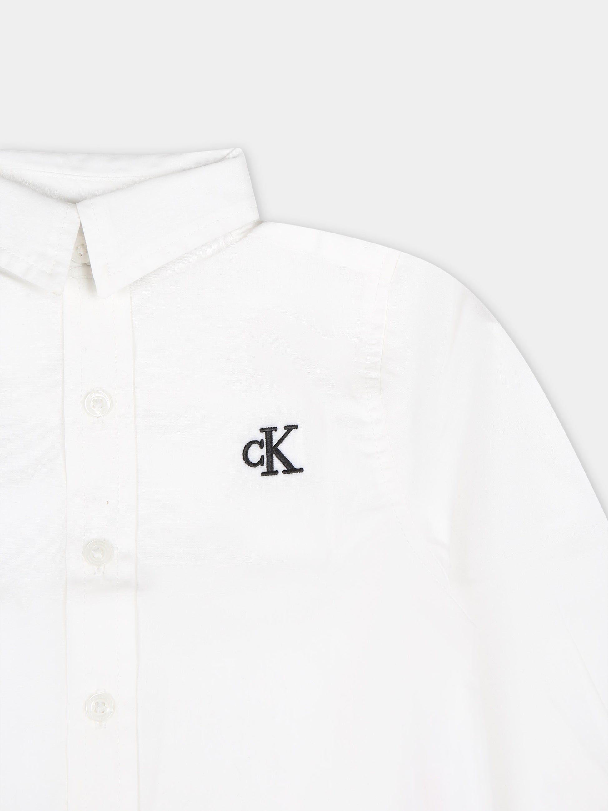 Camicia bianca per neonato con logo,Calvin Klein Kids,23FMCKIN0IN00161 YAF