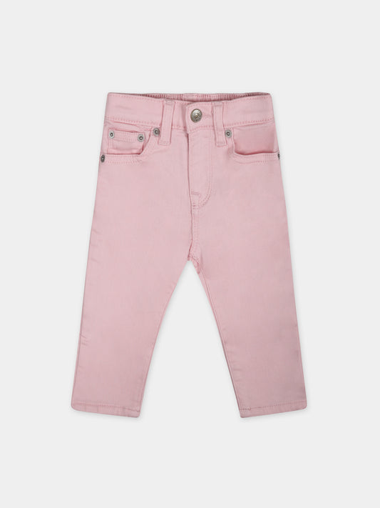 Jeans rosa per neonata con logo,Ralph Lauren Kids,925722001