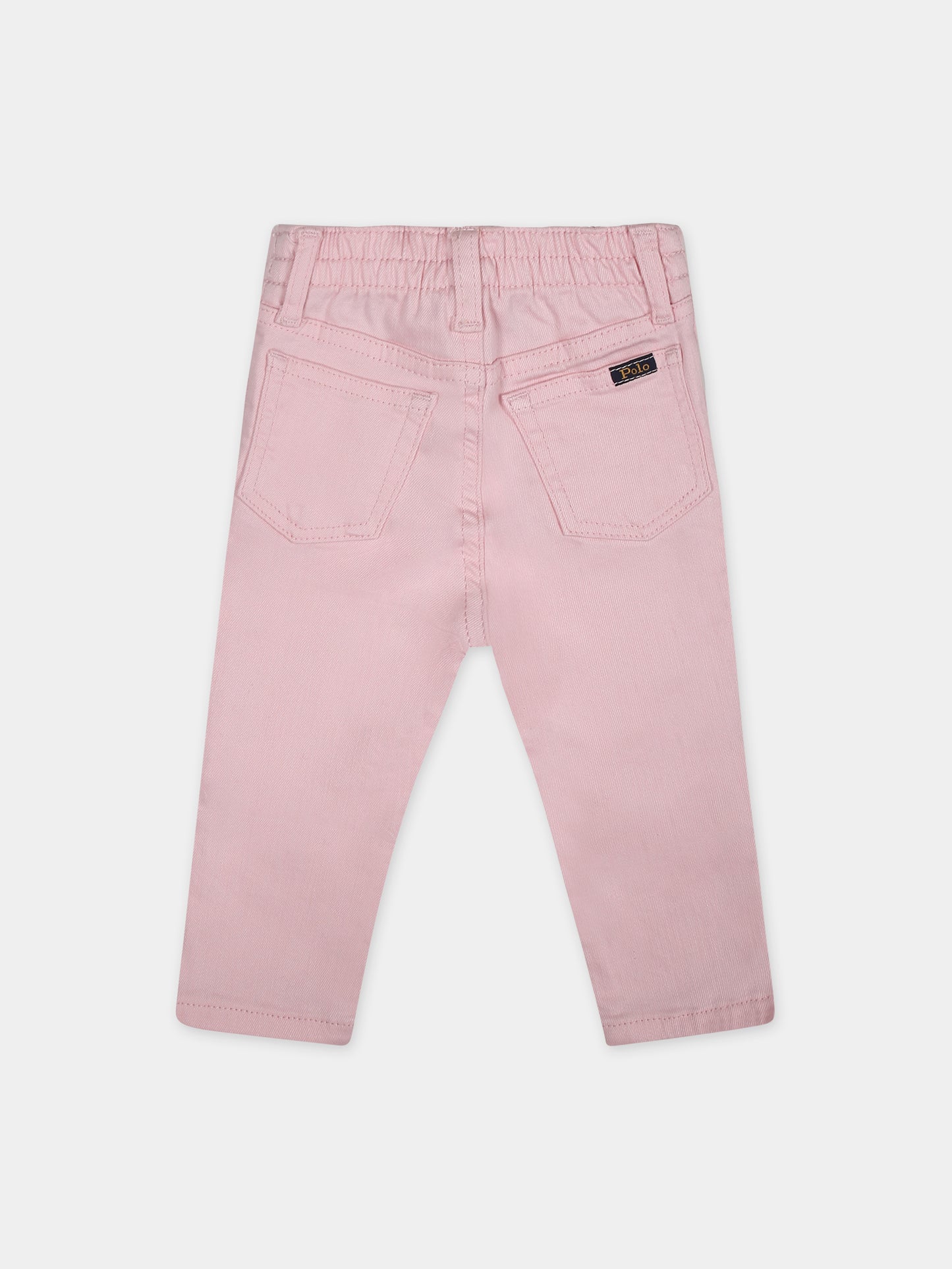 Jeans rosa per neonata con logo,Ralph Lauren Kids,925722001