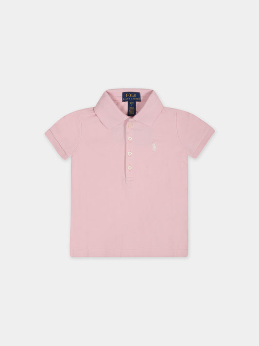 Polo rosa per neonata con cavallino,Ralph Lauren Kids,573242011