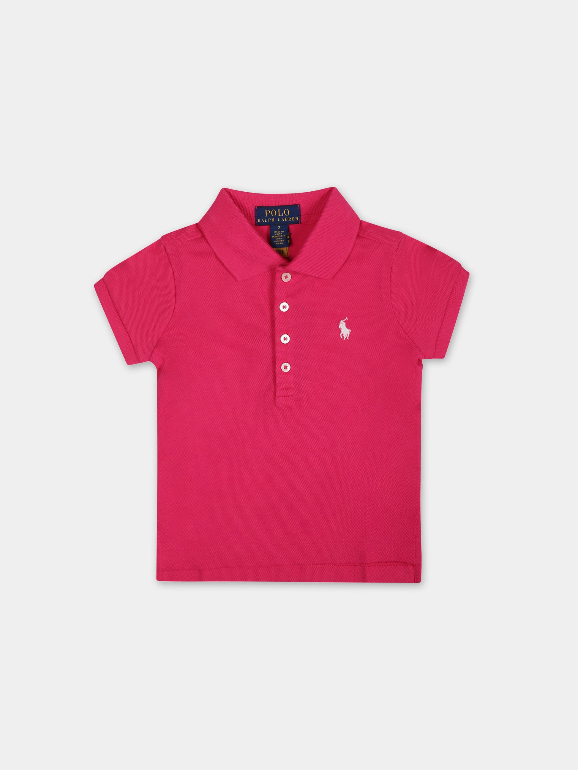 Polo fucsia per neonata con cavallino,Ralph Lauren Kids,698589129