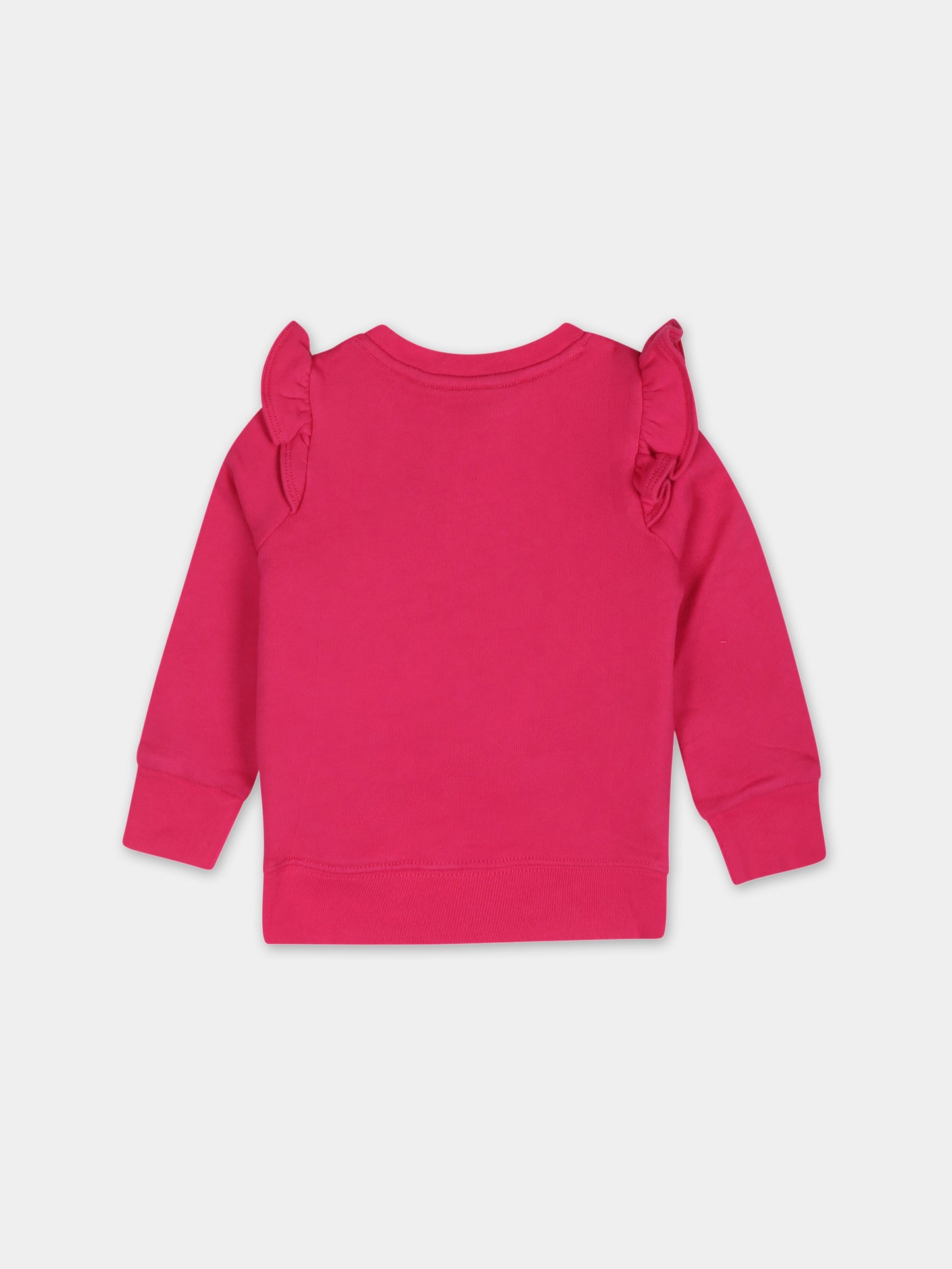 Felpa fucsia per neonata con cavallino,Ralph Lauren Kids,926497001