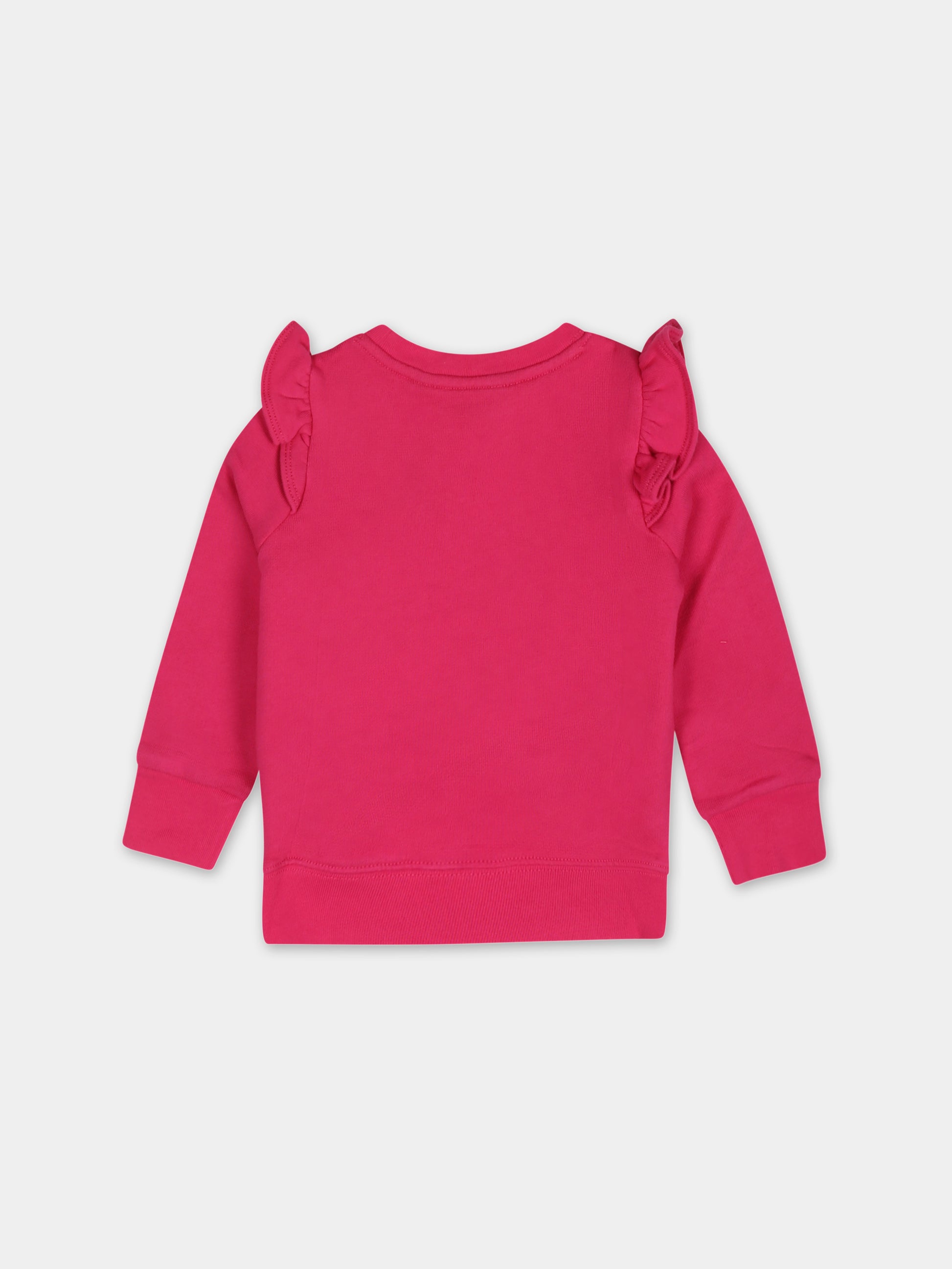 Felpa fucsia per neonata con cavallino,Ralph Lauren Kids,926497001