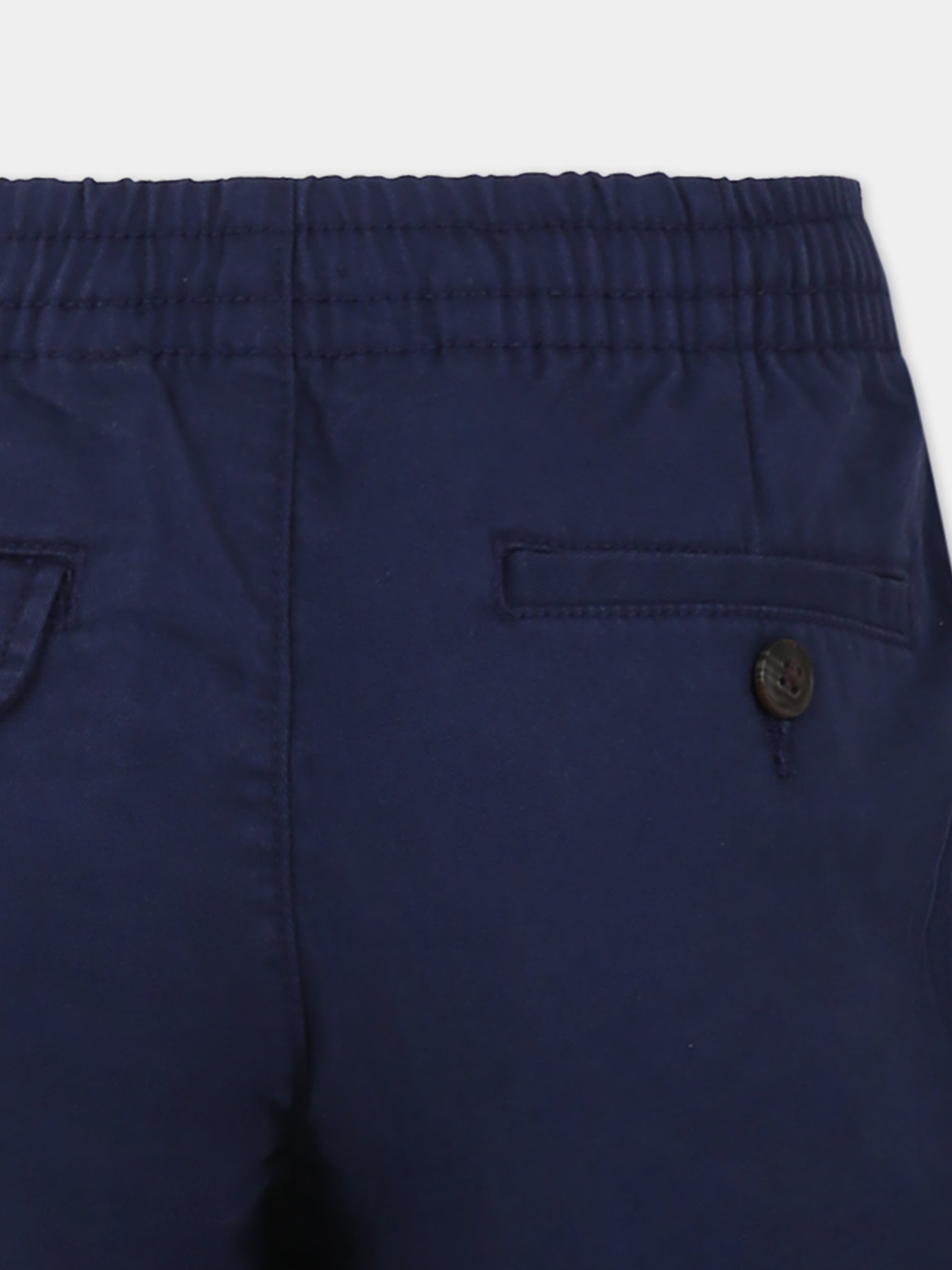 Shorts blu per bambino con pony  ricamato,Ralph Lauren Kids,855350011