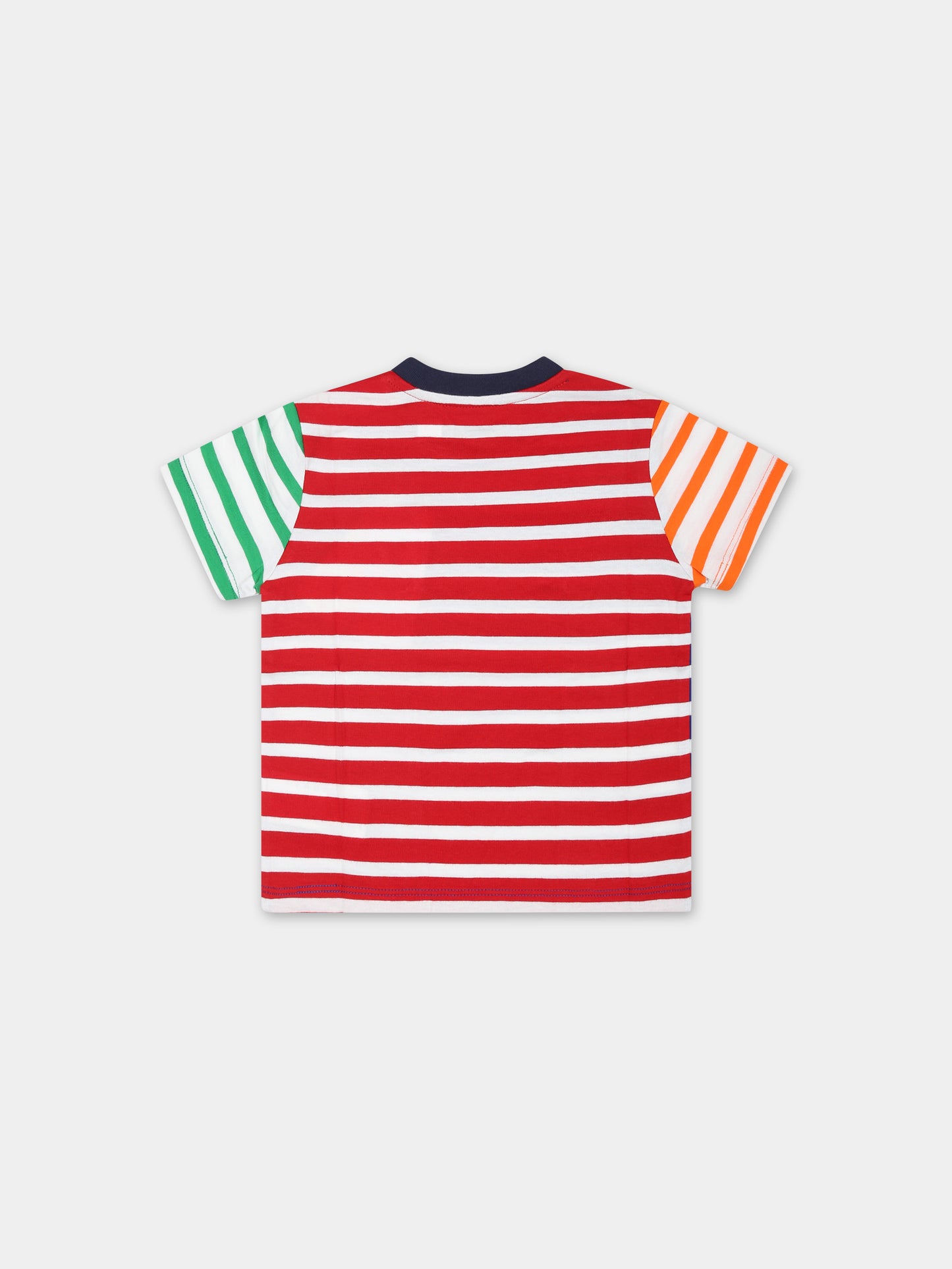 T-shirt blu per neonato con cavallino,Ralph Lauren Kids,926790001