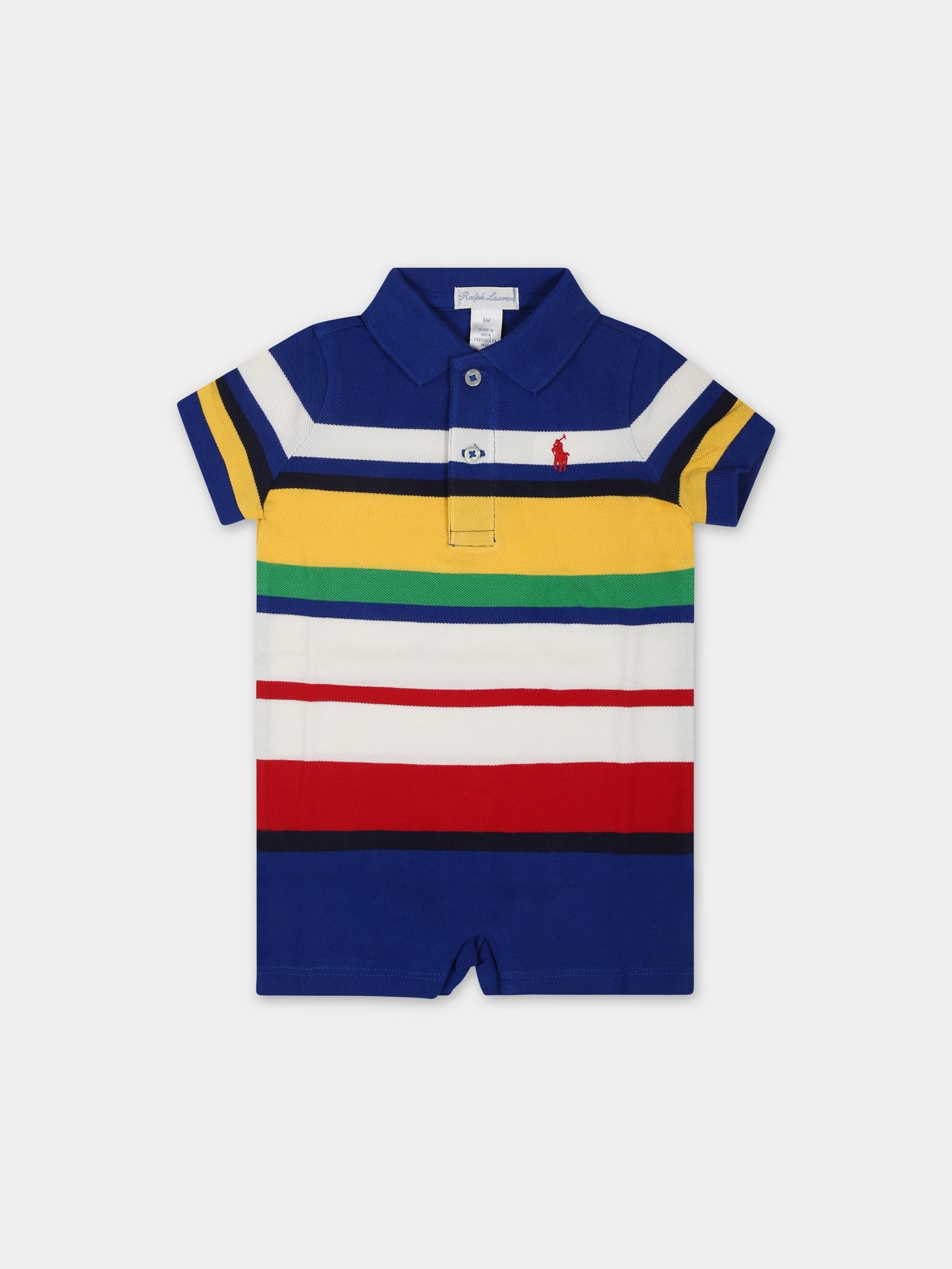 Pagliaccetto blu per neonato con cavallino,Ralph Lauren Kids,926952001