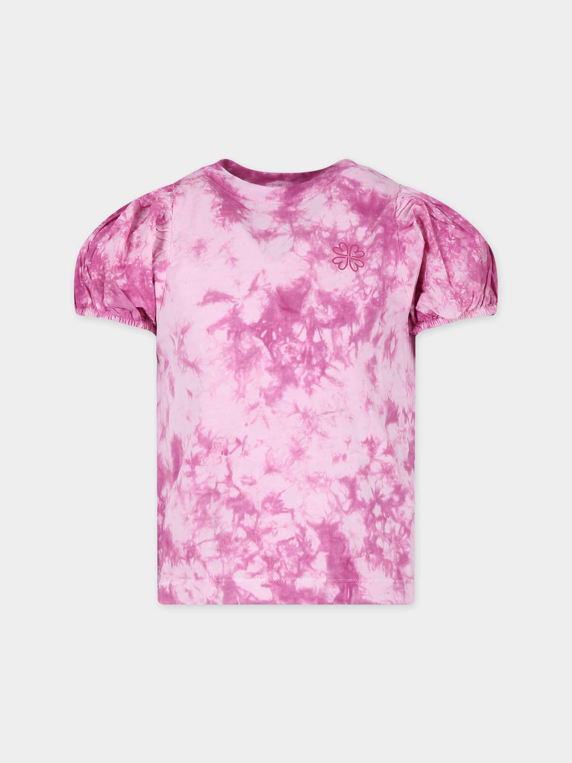 T-shirt rosa per bambina tie dye,Molo,2S24A203 9029