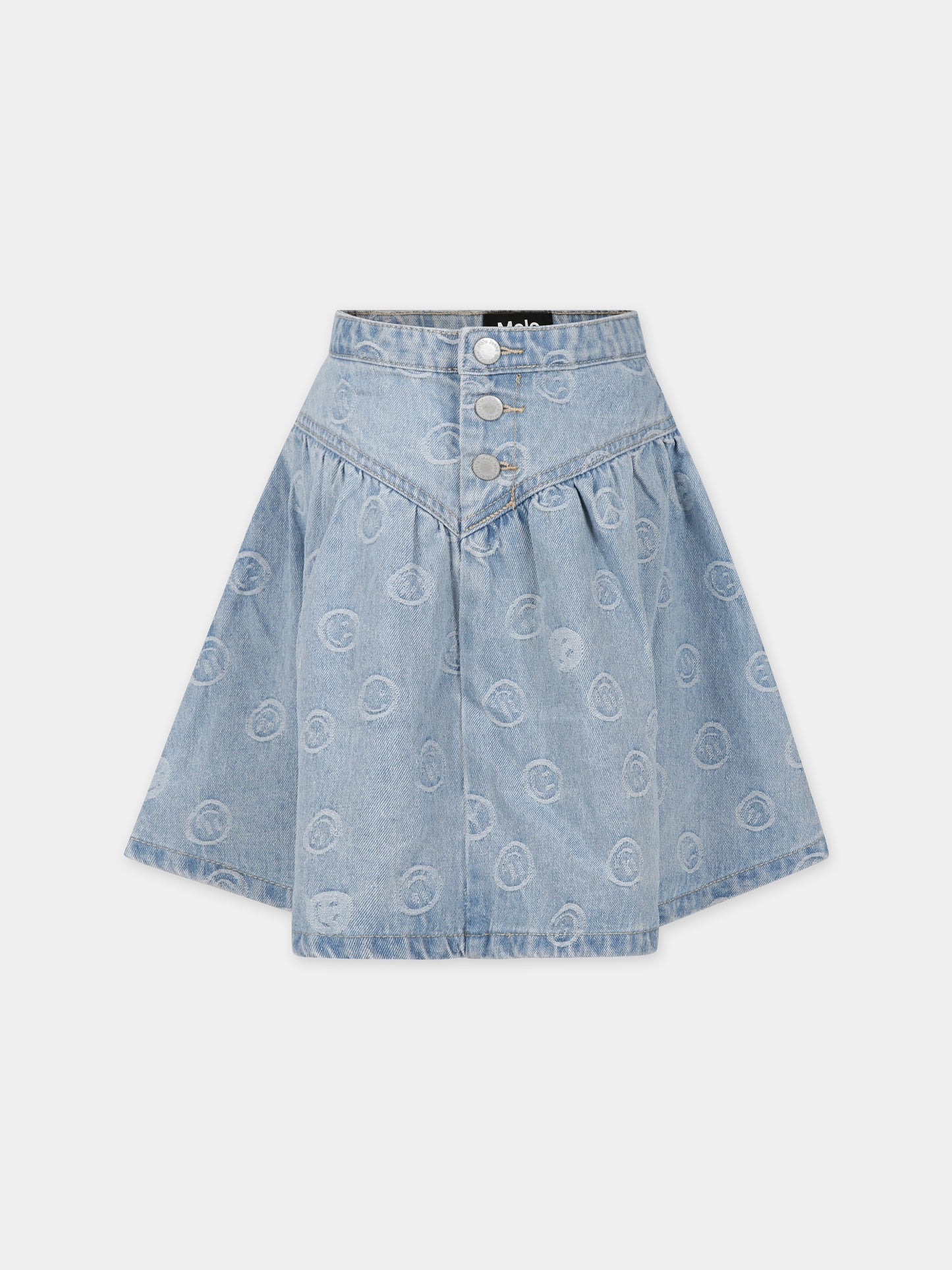 Gonna casual in denim Betsy per bambina con smile,Molo,2S24D105 8903