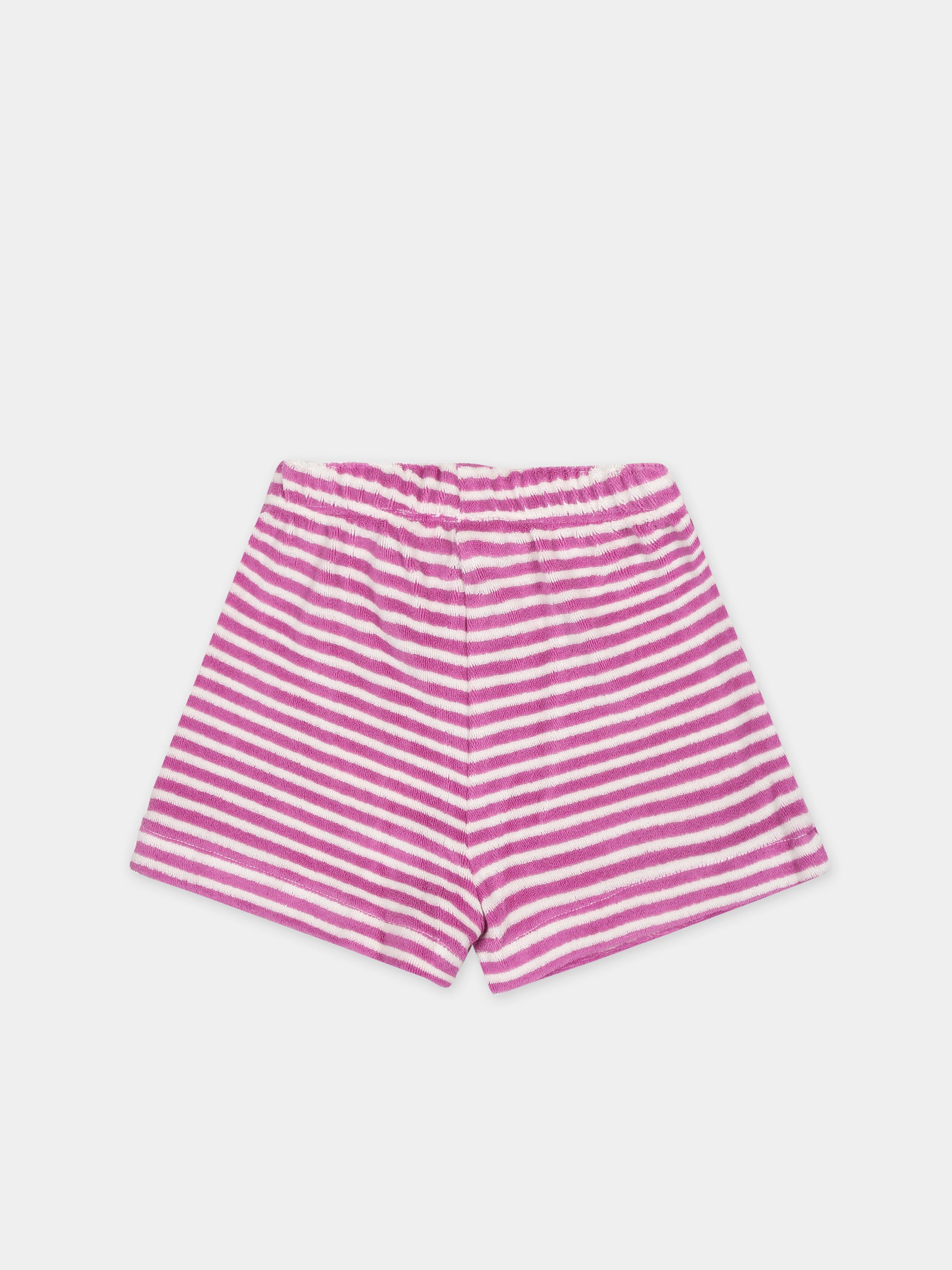 Shorts casual fucsia per neonata con righe,Molo,4S24H101 9044