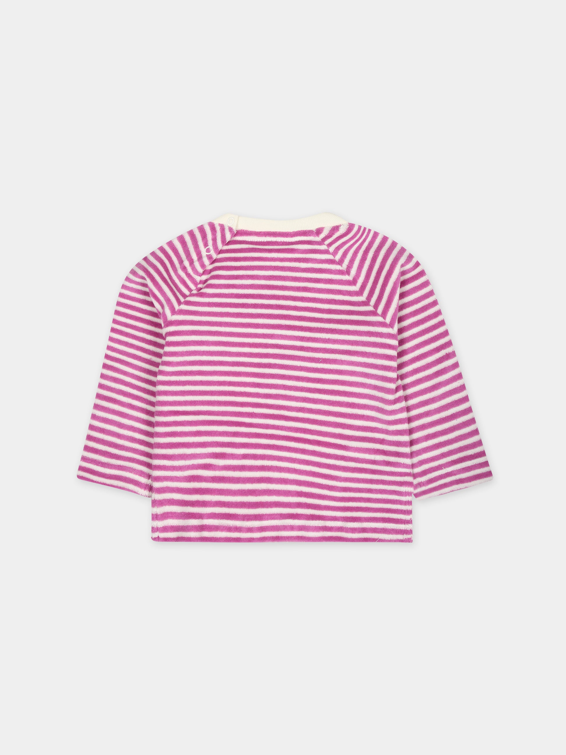 T-shirt fucsia per neonata con righe,Molo,4S24J201 9044