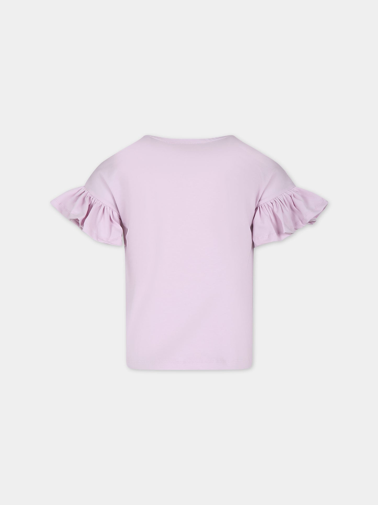 T-shirt rosa per bambina con stampa foca,Molo,2S24A218 3509