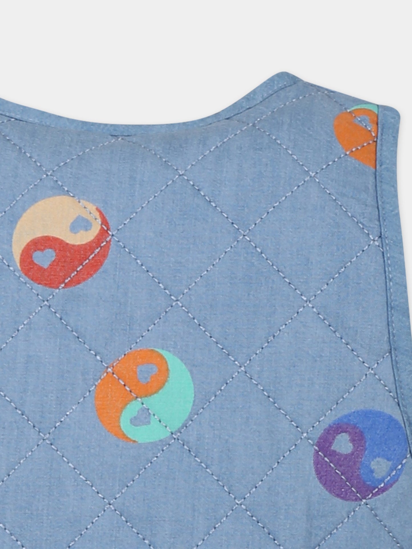 Gilet blu per bambina con yin e yang,Molo,2S24M202 9010