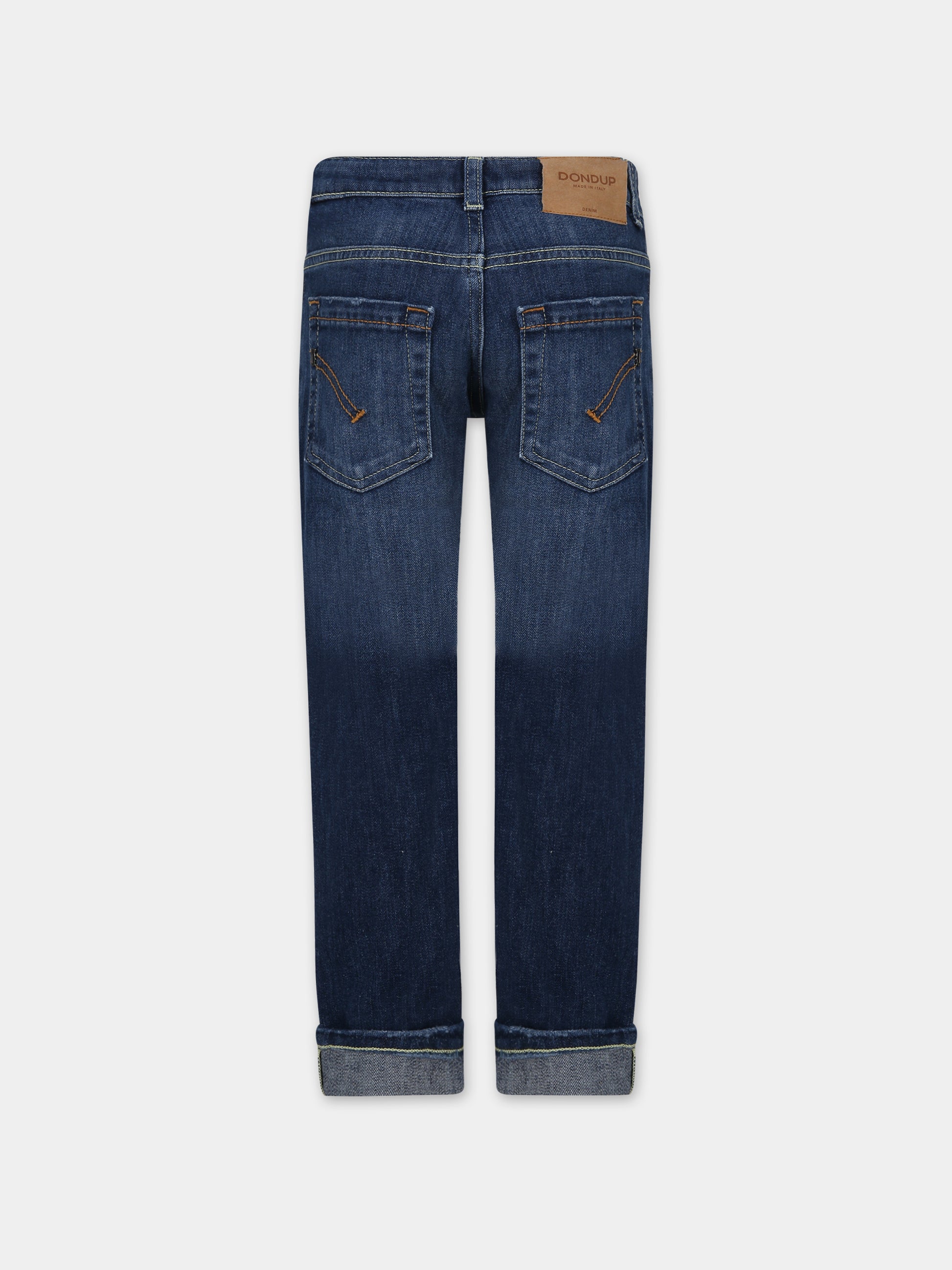 Jeans blu per bambino con logo,Dondup Kids,DMPA029 C DS039 4005