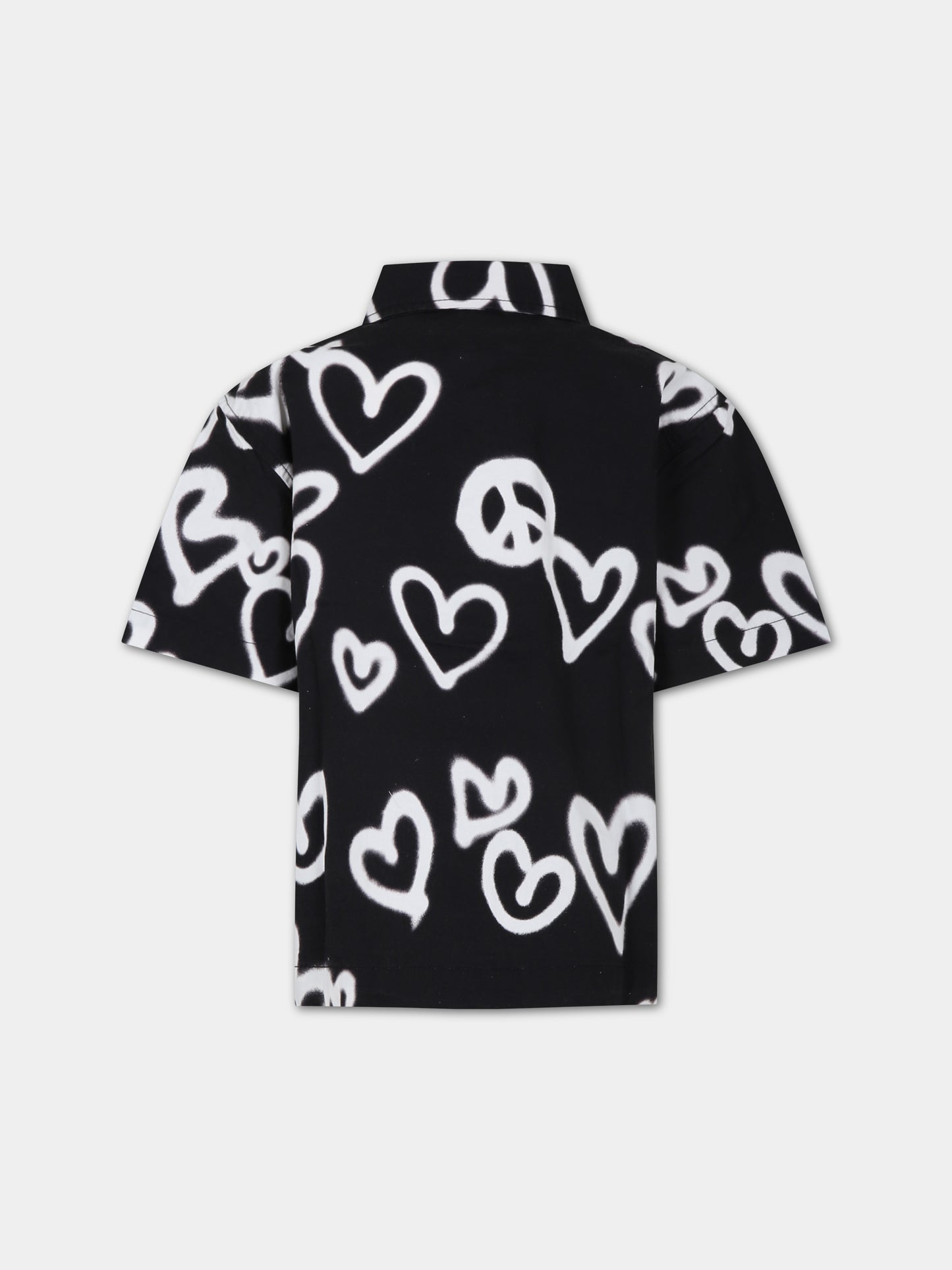 Camicia nera per bambino con cuori,Molo,1S24C202 8905