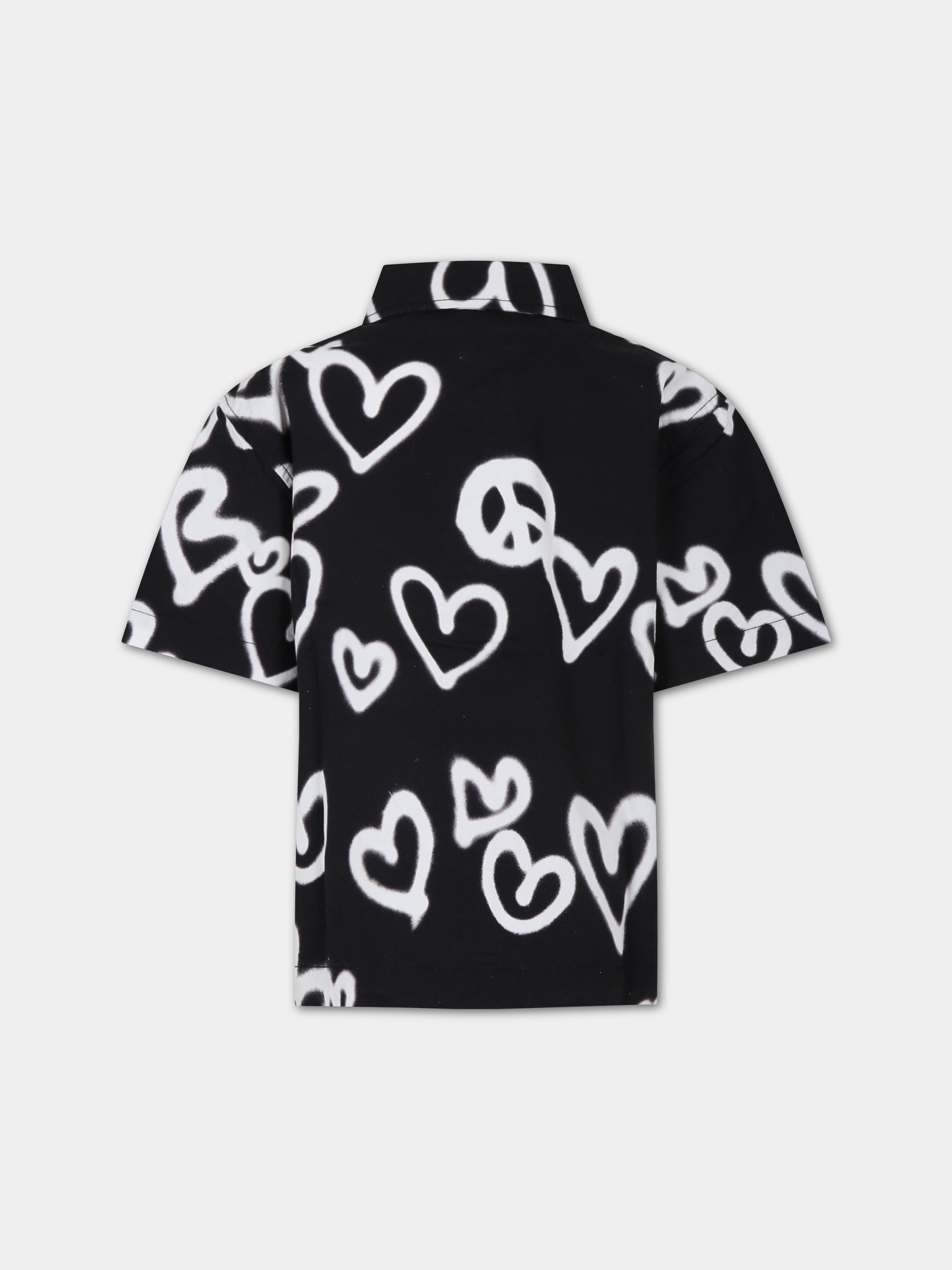 Camicia nera per bambino con cuori,Molo,1S24C202 8905