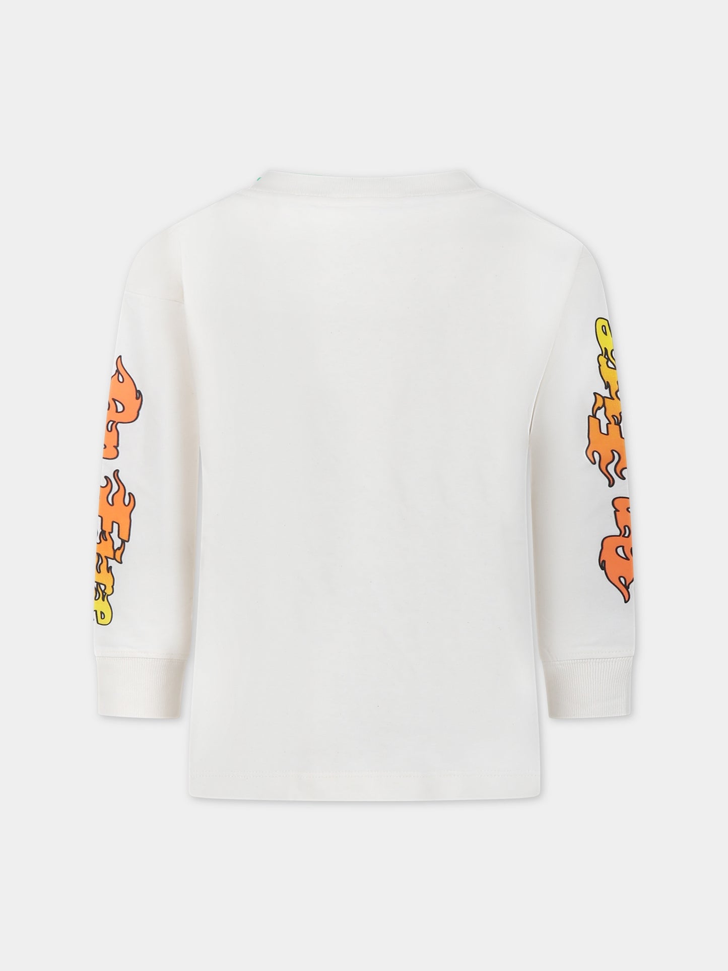 T-shirt avorio per bambino con fiamme,Molo,1S24A409 8697