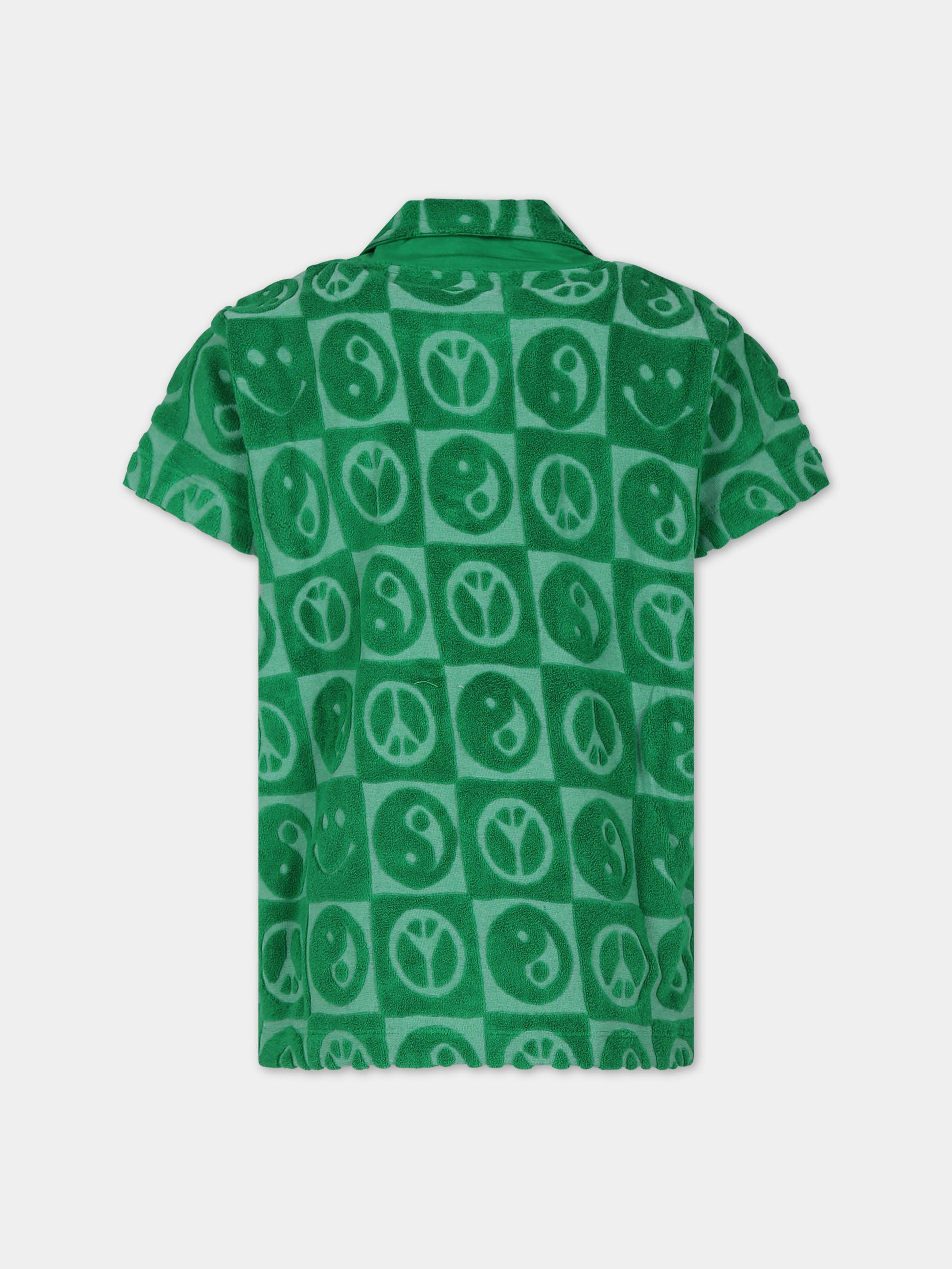 T-shirt verde per bambino con yin e yang,Molo,1S24A202 8857