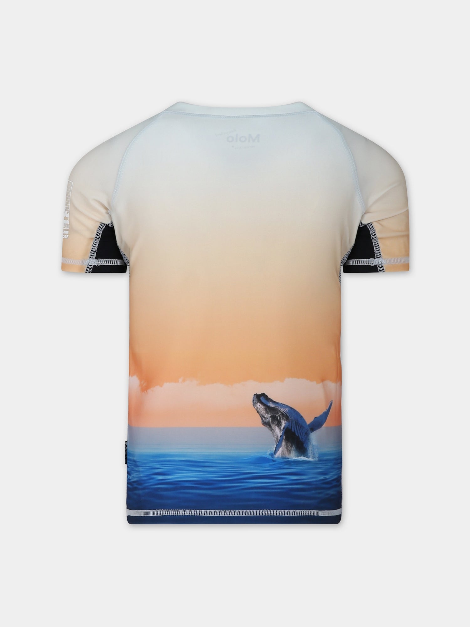 T-shirt arancione anti UV per bambino con delfini,Molo,8S24P203 3421