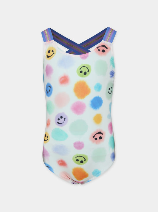 Costume avorio per bambina con pois e smile,Molo,8S24P511 6990
