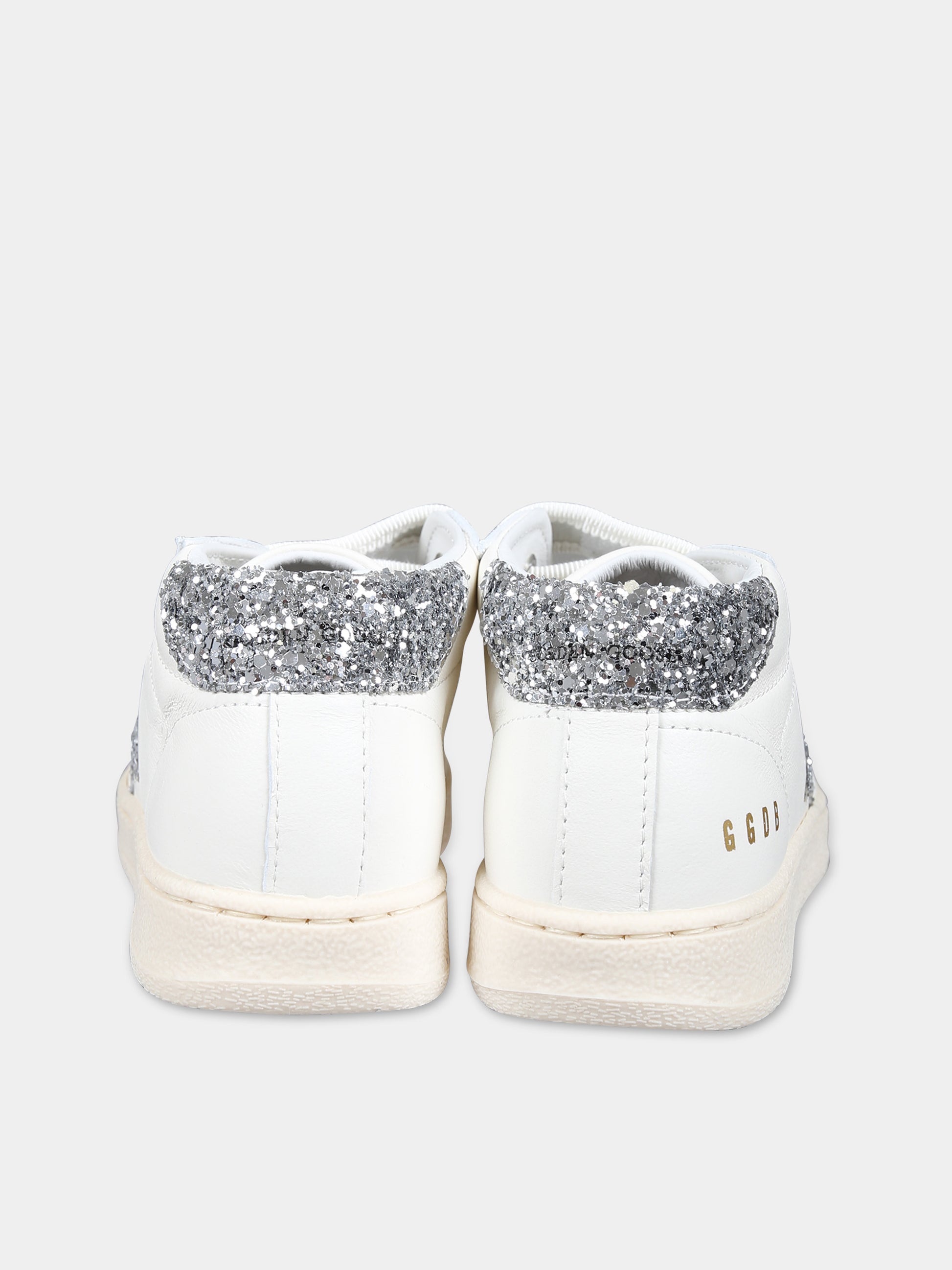 Sneakers alte bianche June Ballstar per bambina con logo,Golden Goose,GJF00386 F005303 10449