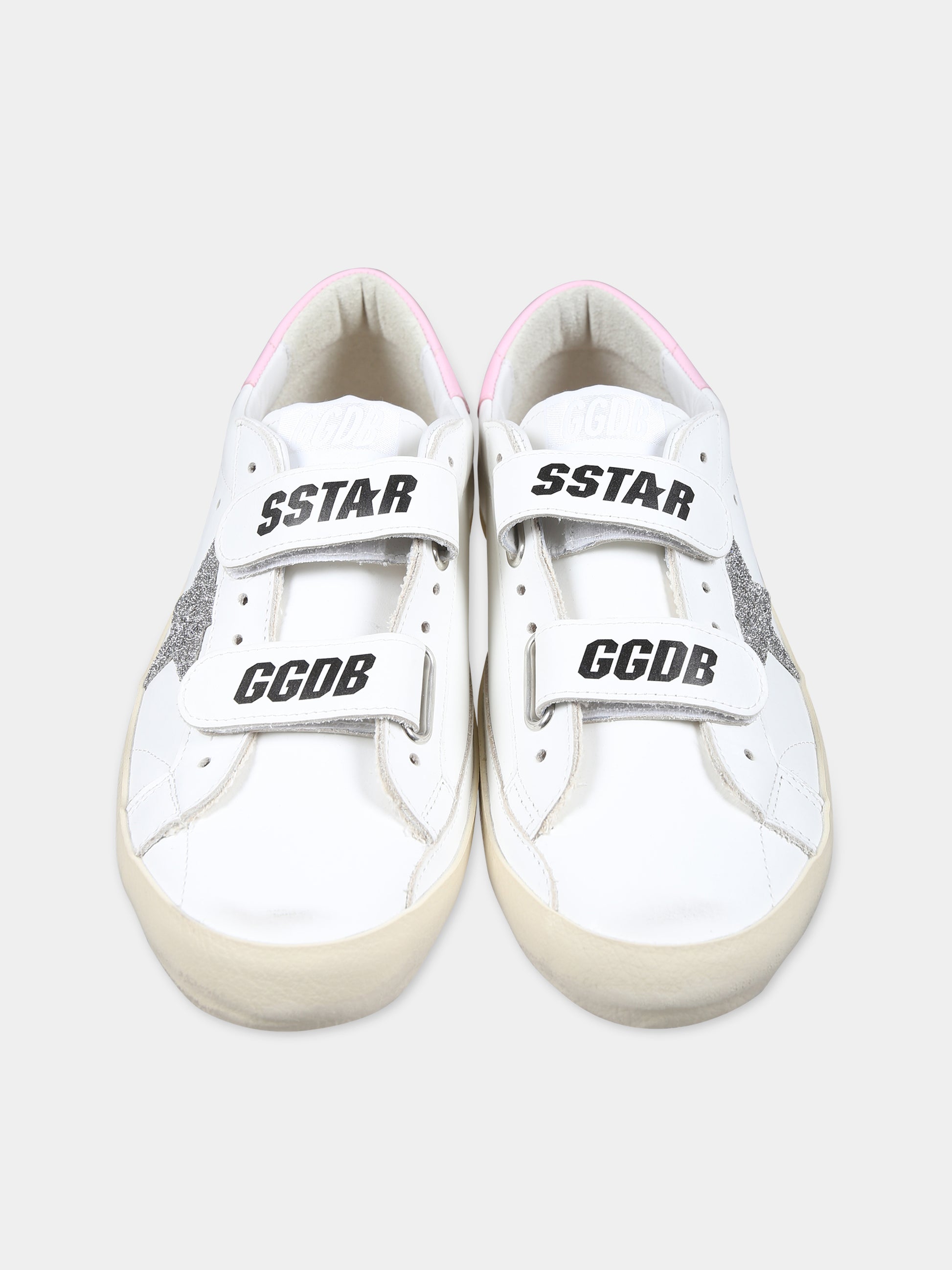 Sneakers bianche per bambina con logo,Golden Goose,GJF00111 F005313 11692