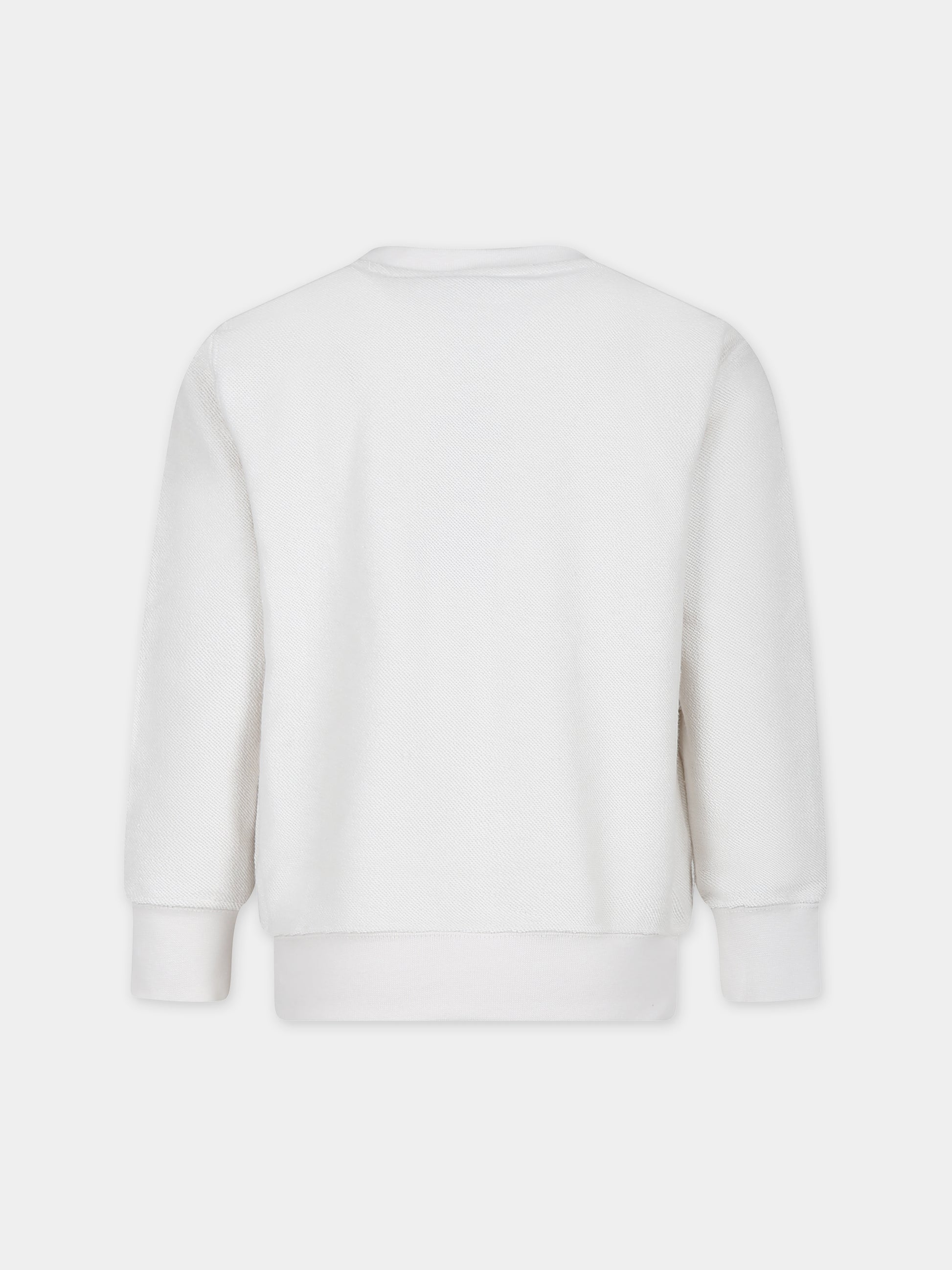 Felpa avorio per bambini con logo,Golden Goose,GKP01402 P001540 11788