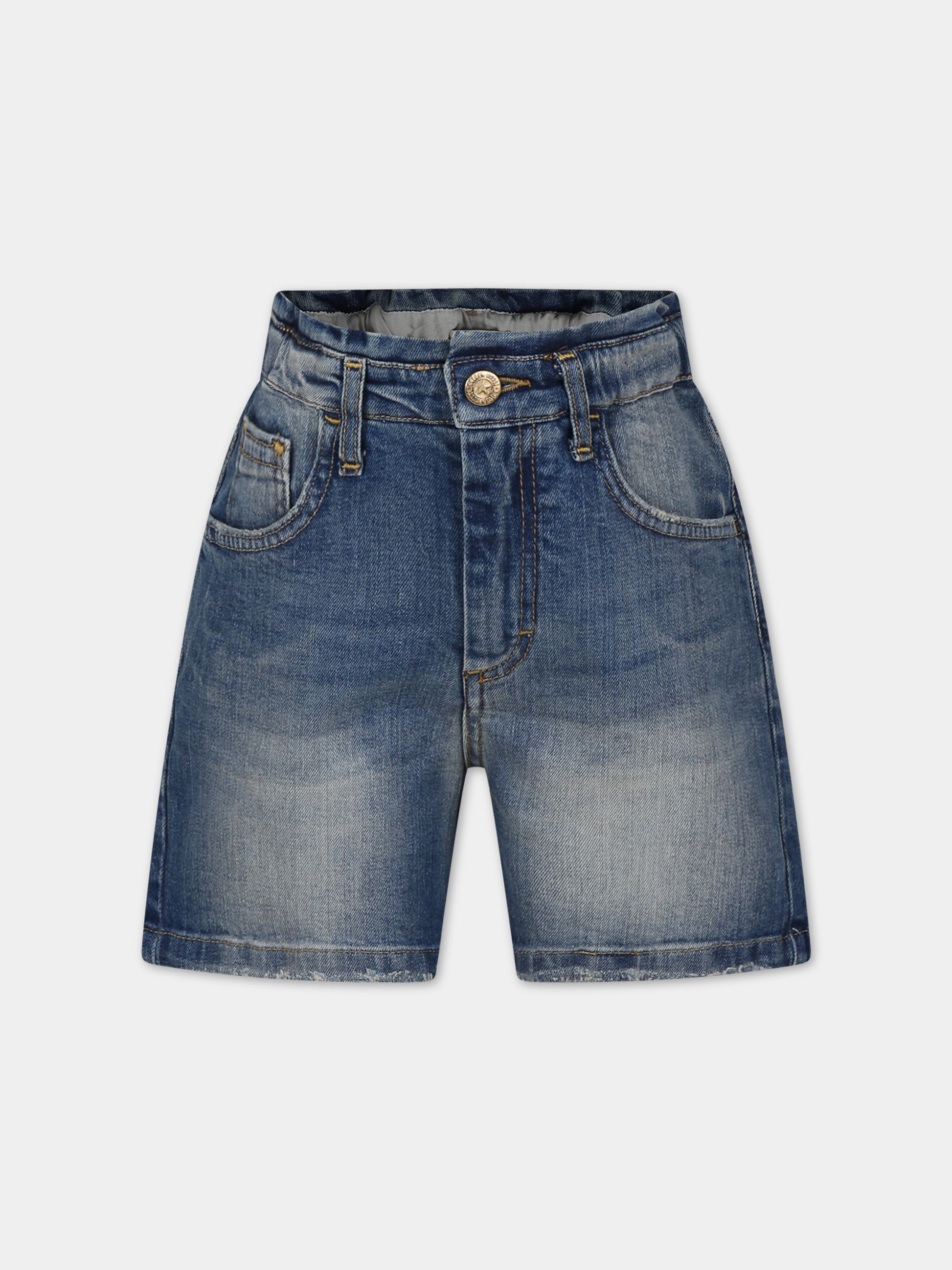 Shorts blu per bambina,Golden Goose,GKP01765 P001510 50765