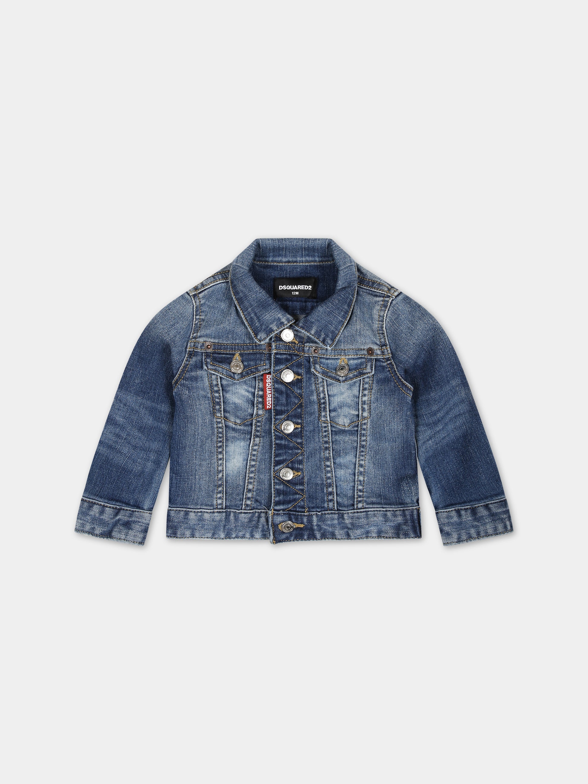 Giubbotto in denim per neonato con logo,Dsquared2,DQ02P4 D0A6M D2J189B DQ01