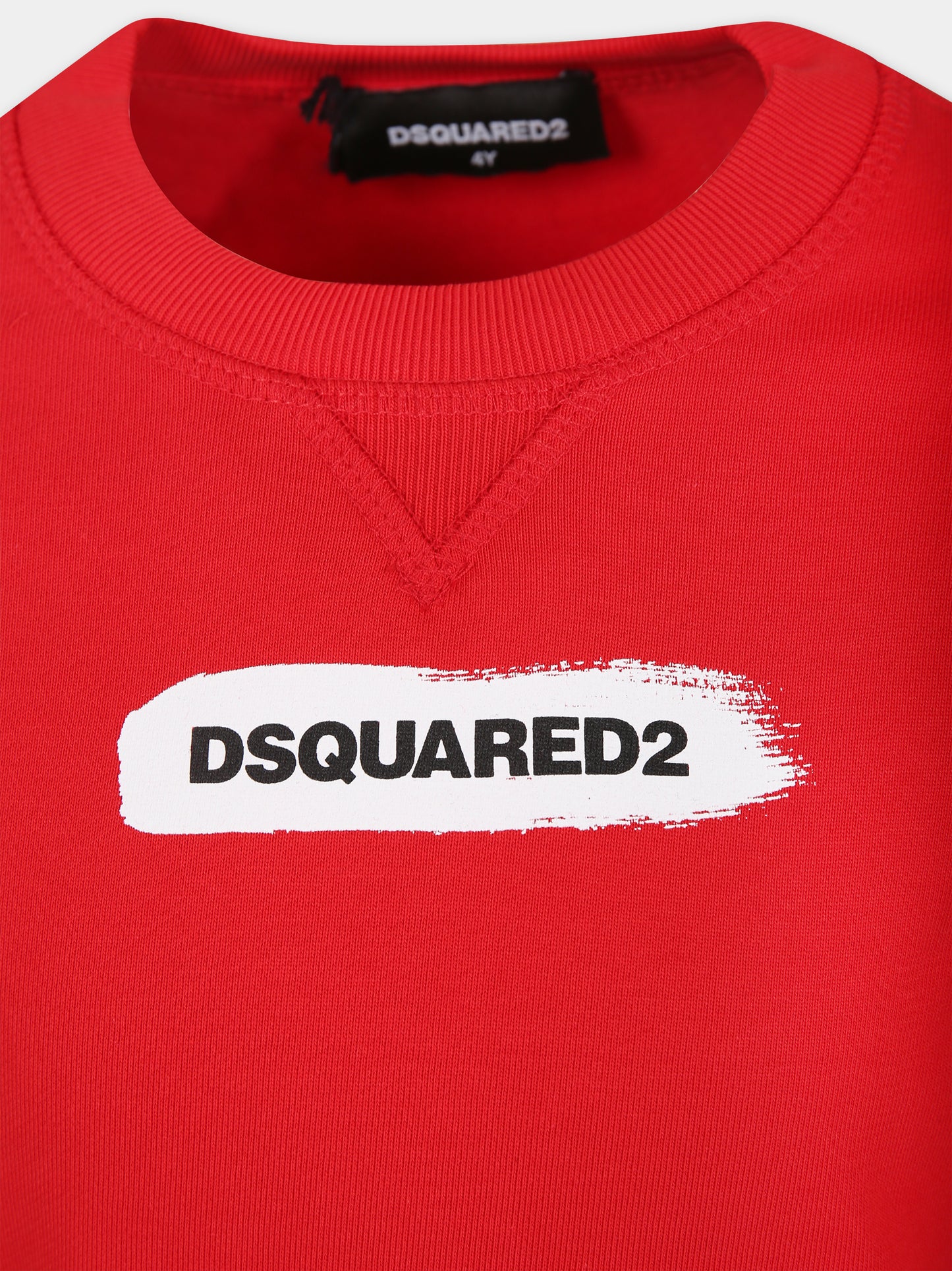 Felpa rossa per bambino con logo,Dsquared2,DQ2092 D0A2F D2S777U DQ415