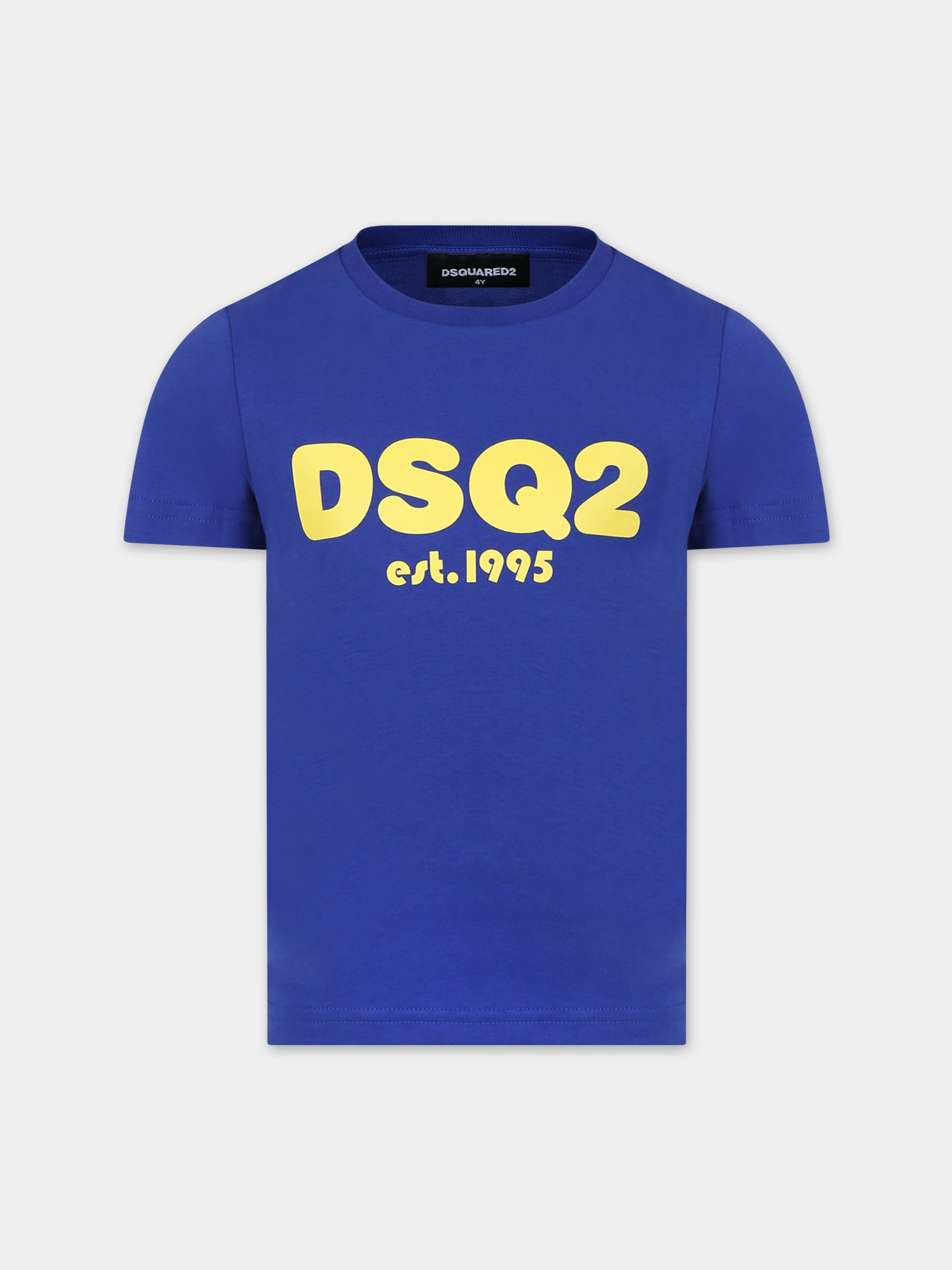 T-shirt blu per bambino con logo,Dsquared2,DQ2101 D00MV D2T1019U DQ870