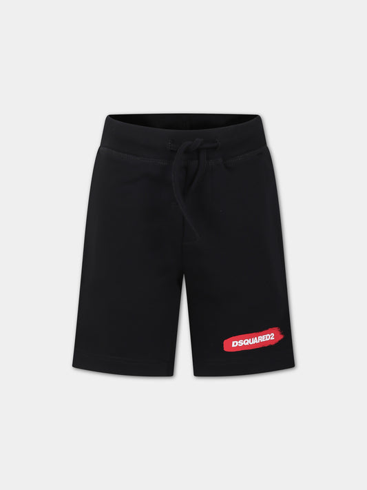 Shorts neri per bambino con logo,Dsquared2,DQ2093 D0A2F D2P678U DQ900