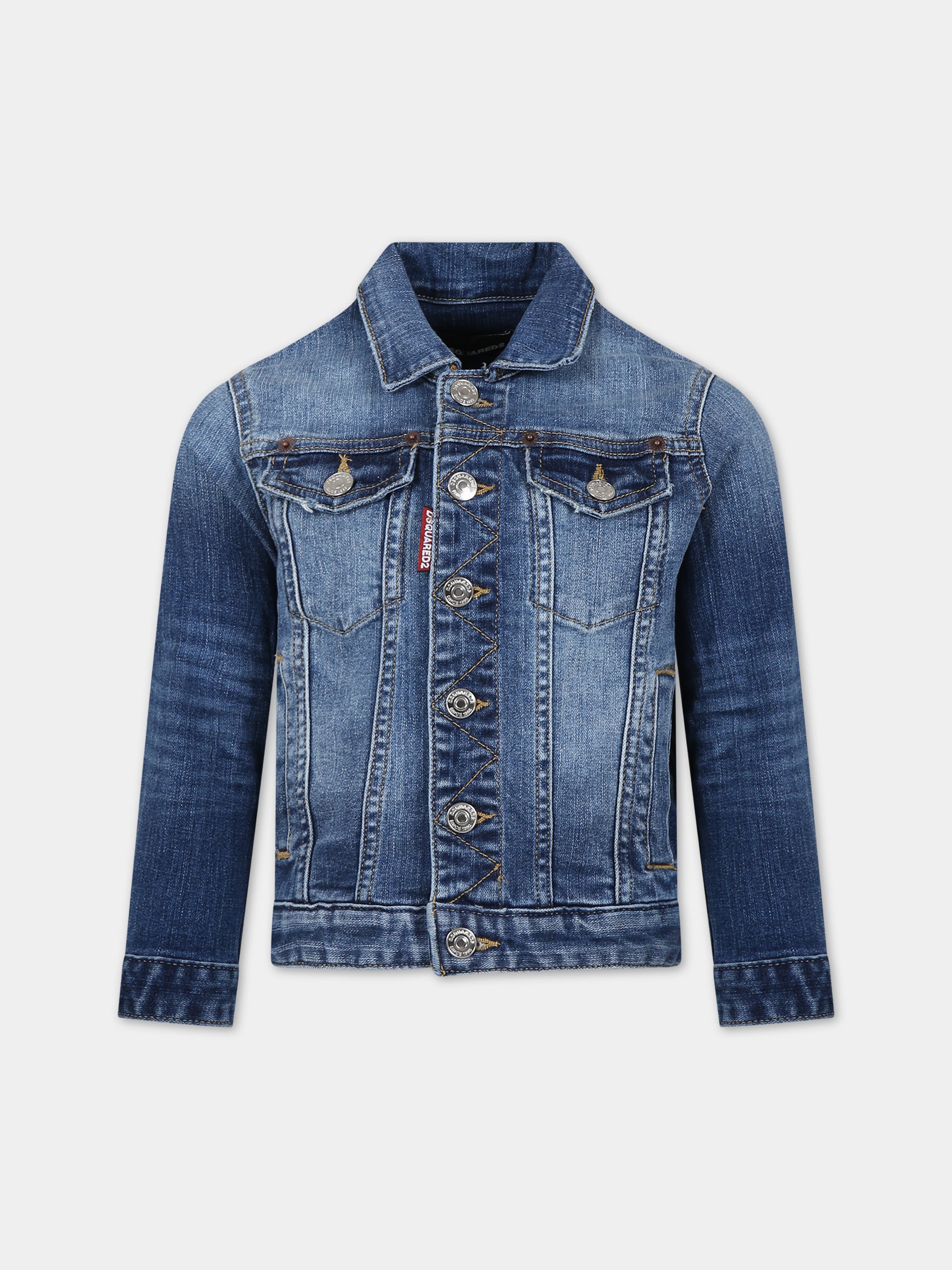 Giubbotto in denim per bambini con logo,Dsquared2,DQ0395 D0A6M D2J333U DQ01