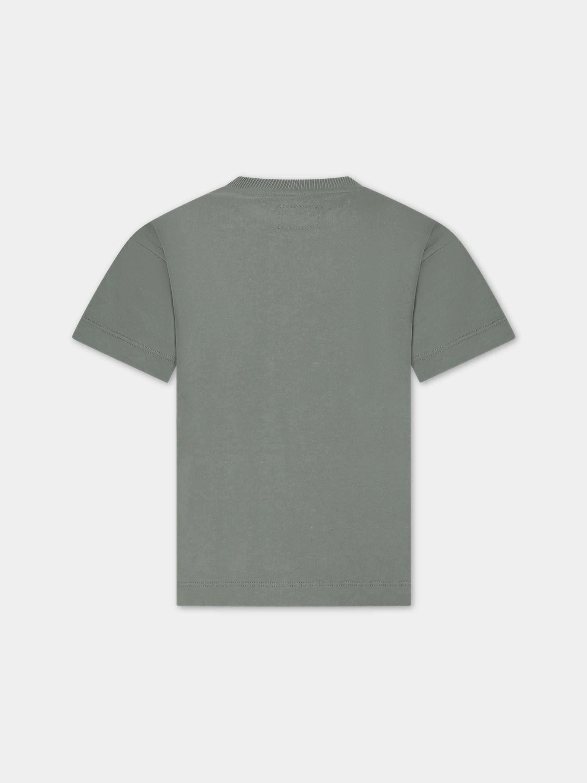 T-shirt verde per bambino con logo,C. P. Company,CUM004 LAC02 30715