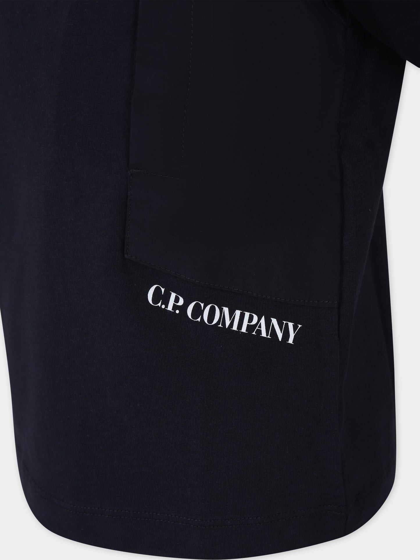 T-shirt blu per bambino con logo,C. P. Company,CUM005 LAC02 41150