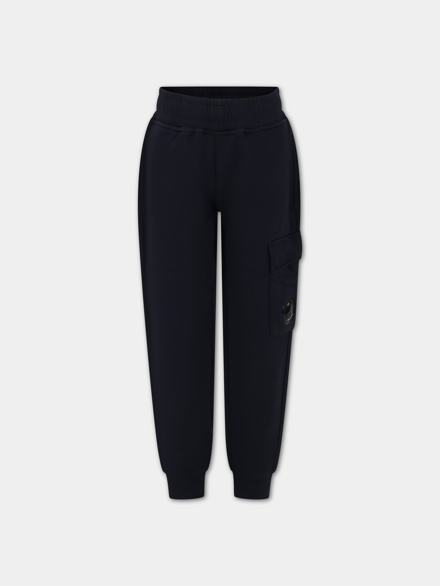 Pantaloni neri per bambino con C.P. Company Lens,C. P. Company,CUP002 LCA69 41150