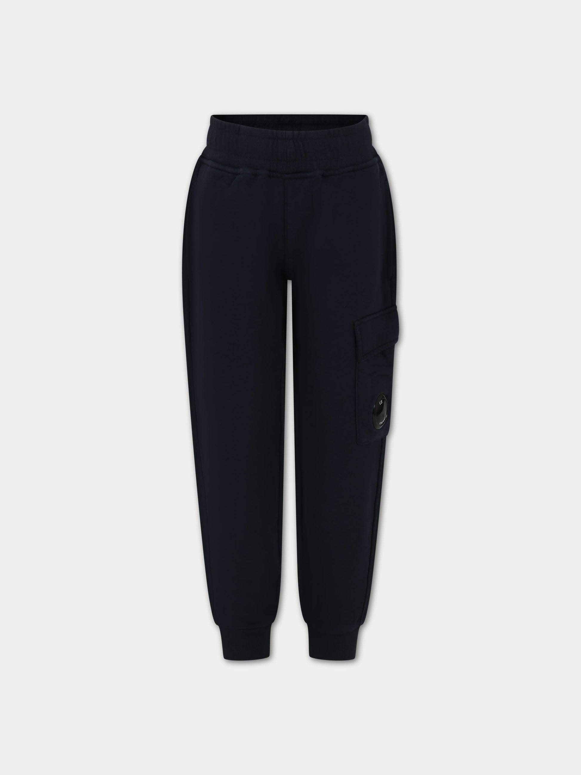 Pantaloni neri per bambino con C.P. Company Lens,C. P. Company,CUP002 LCA69 41150