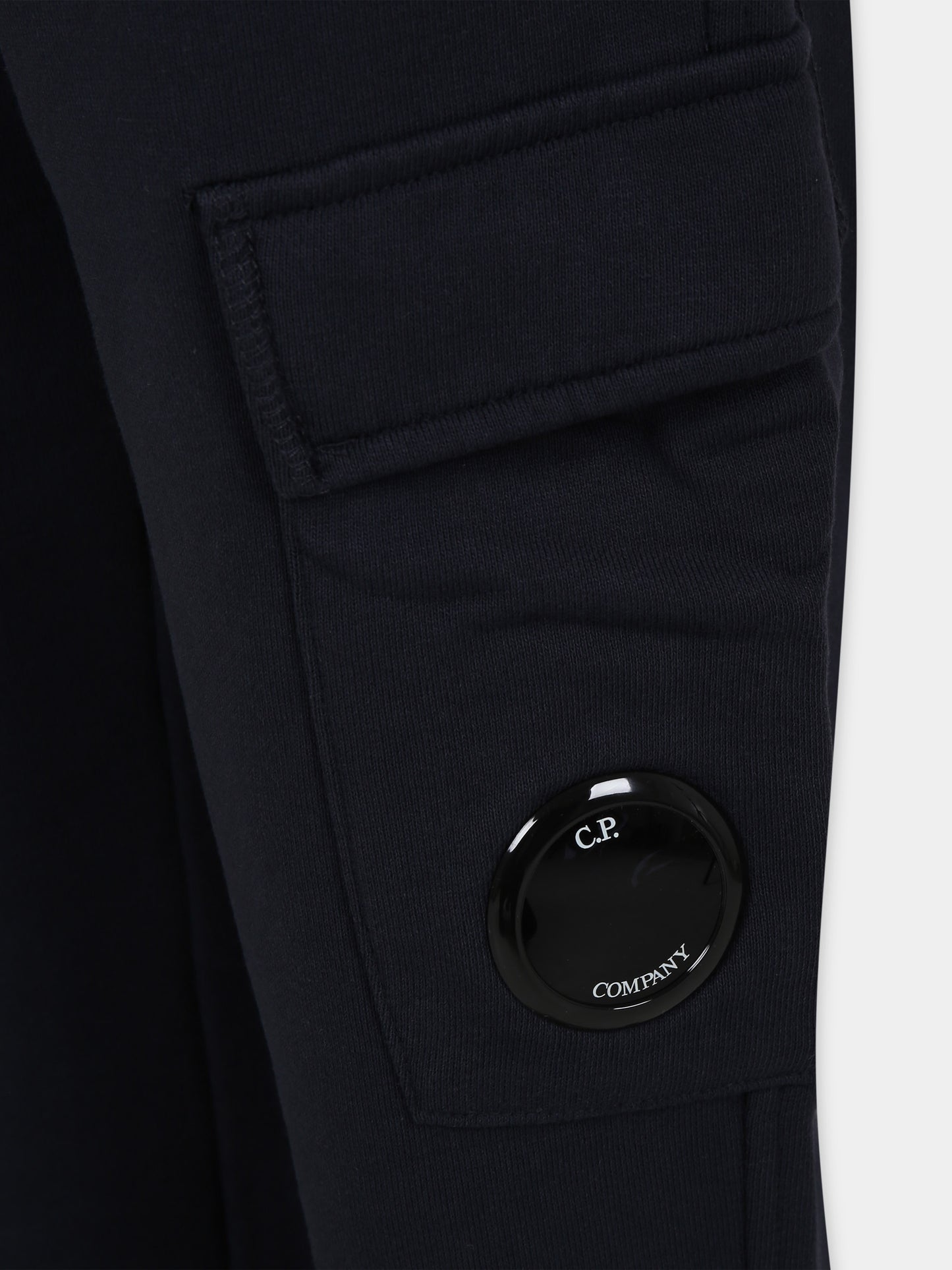 Pantaloni neri per bambino con C.P. Company Lens,C. P. Company,CUP002 LCA69 41150