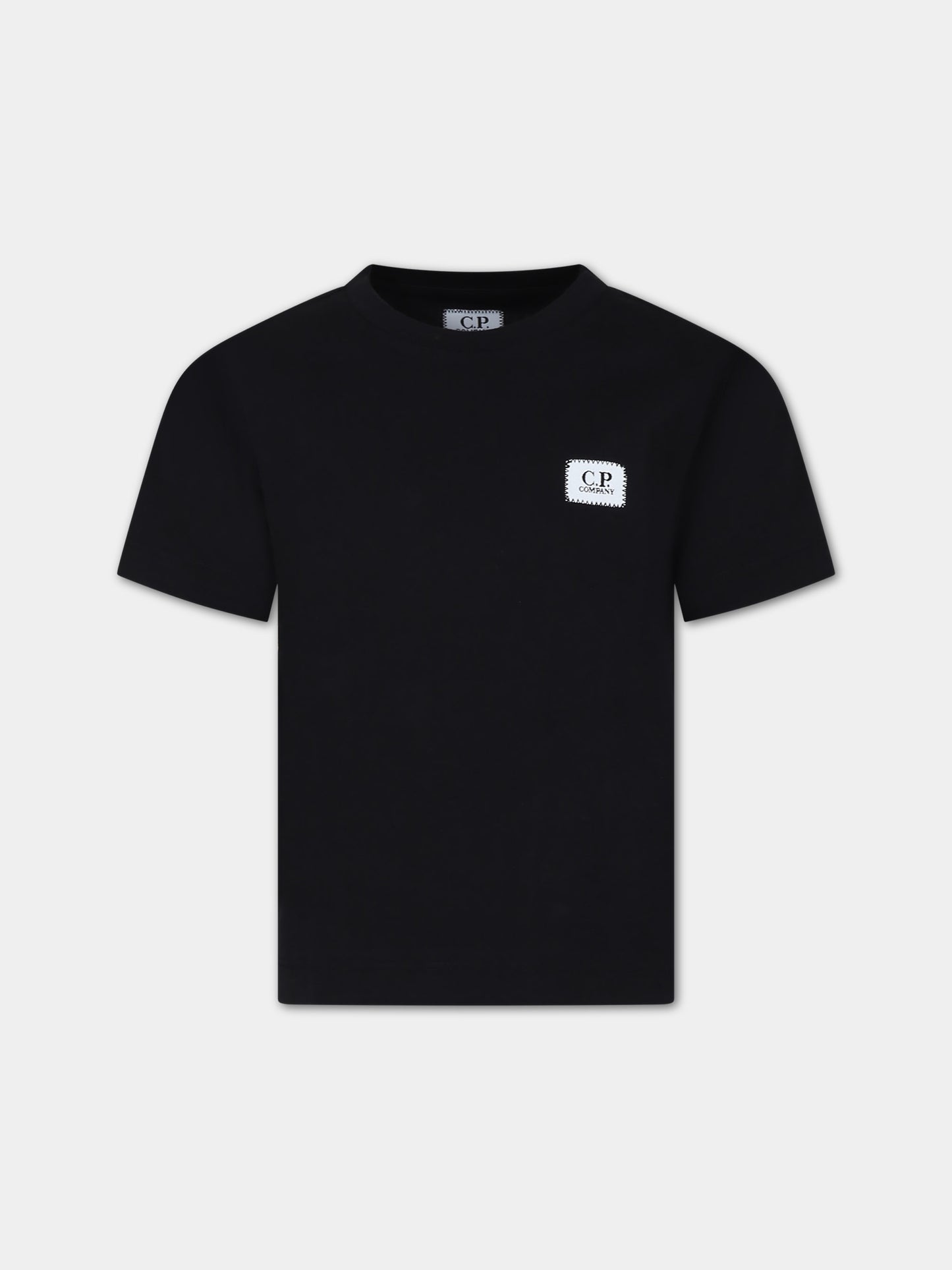T-shirt nera per bambino con logo,C. P. Company,CNM008 LAA17 60100