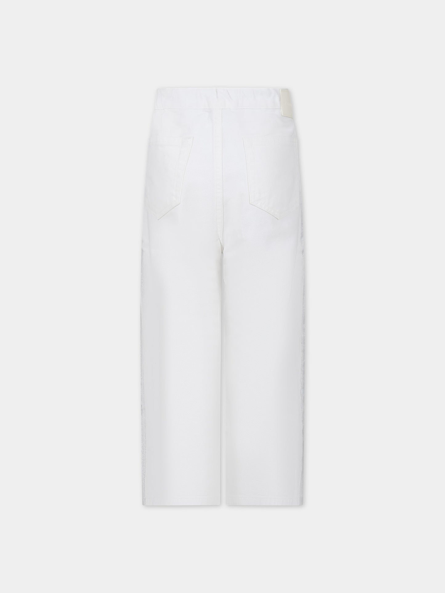 Jeans argento per bambina con logo,Mm6 Maison Margiela,M60053 MM02J MM6P11U M6101