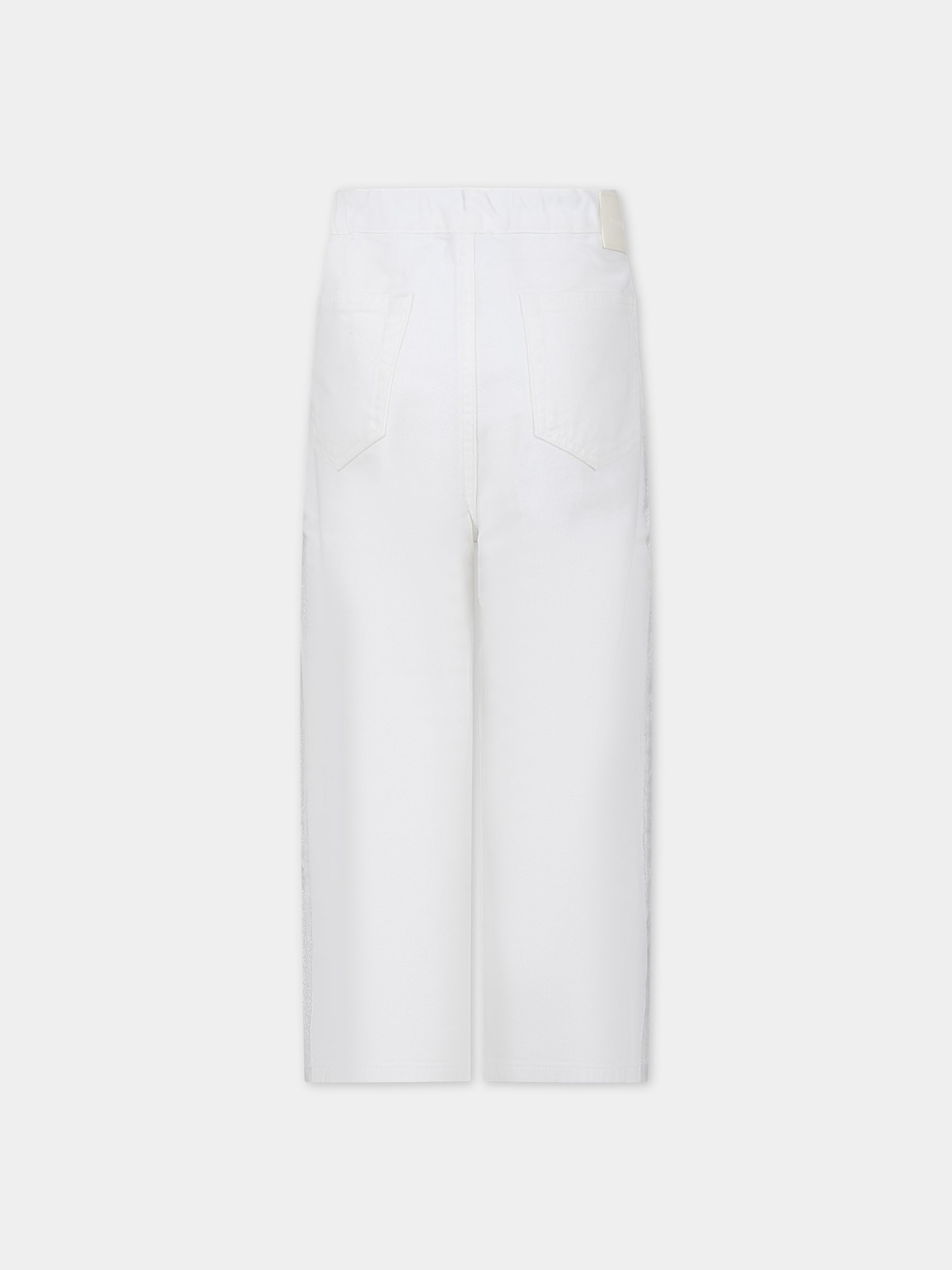 Jeans argento per bambina con logo,Mm6 Maison Margiela,M60053 MM02J MM6P11U M6101